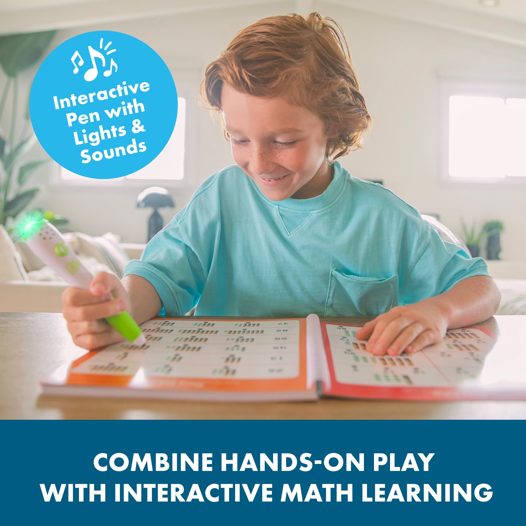 Learning Resources Hot Dots Let's Learn Math 1st Grade, Interactive Workbook with 50 Activity Pages and Talking Pen, Ages 6 Plus