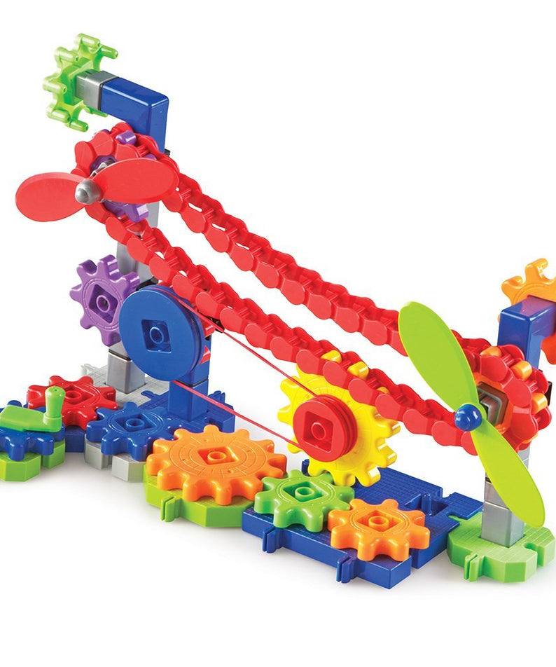 Learning Resources Gears! Gears! Gears! Machines in Motion, STEM Engineering Building Set with Gears, Pulleys, and Chains, Ages 5+
