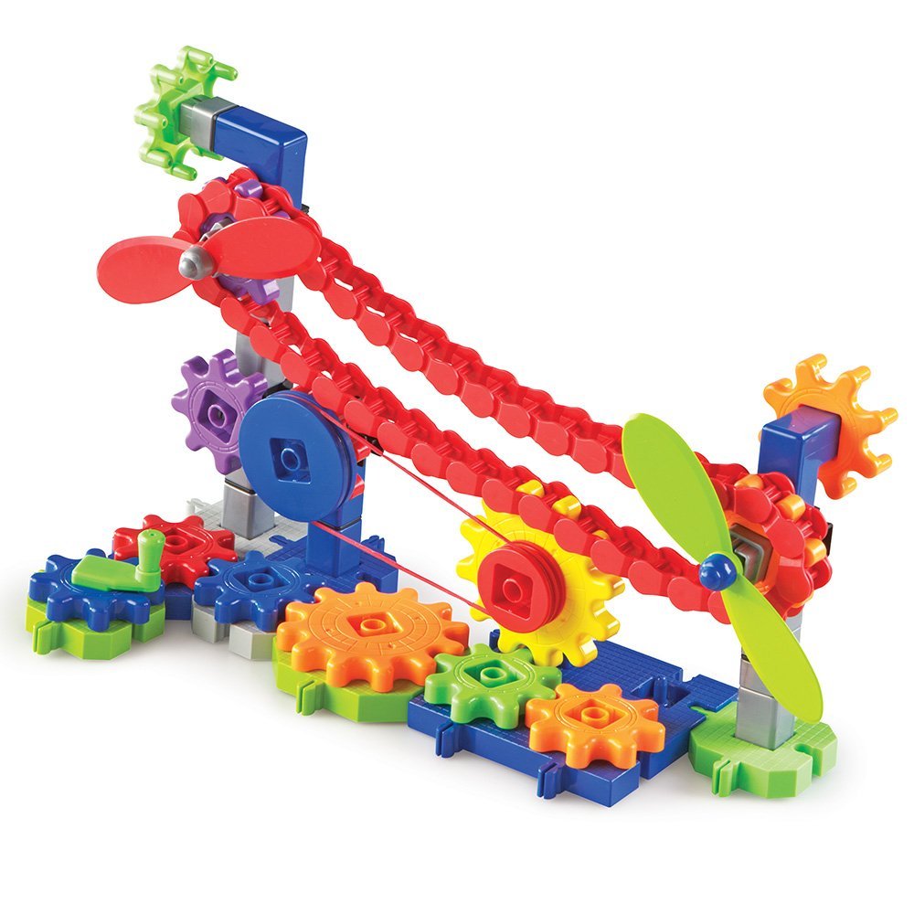Learning Resources Gears! Gears! Gears! Machines in Motion, STEM Engineering Building Set with Gears, Pulleys, and Chains, Ages 5+