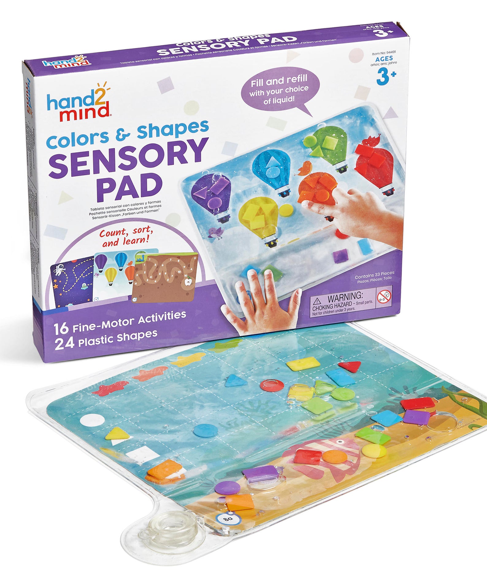 Learning Resources Colours & Shapes Sensory Pad, Reusable Tactile Learning Toy with 16 Activities, Ages 3+