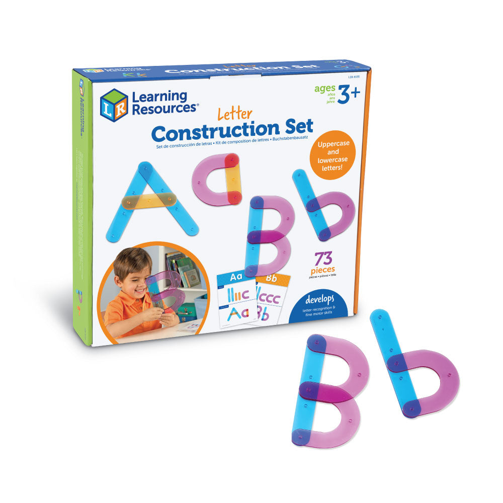 Learning Resources Letter Construction Activity Set, Hands-On Letter Formation & Recognition Tool for Early Learners, Includes 60 Pieces & Activity Cards