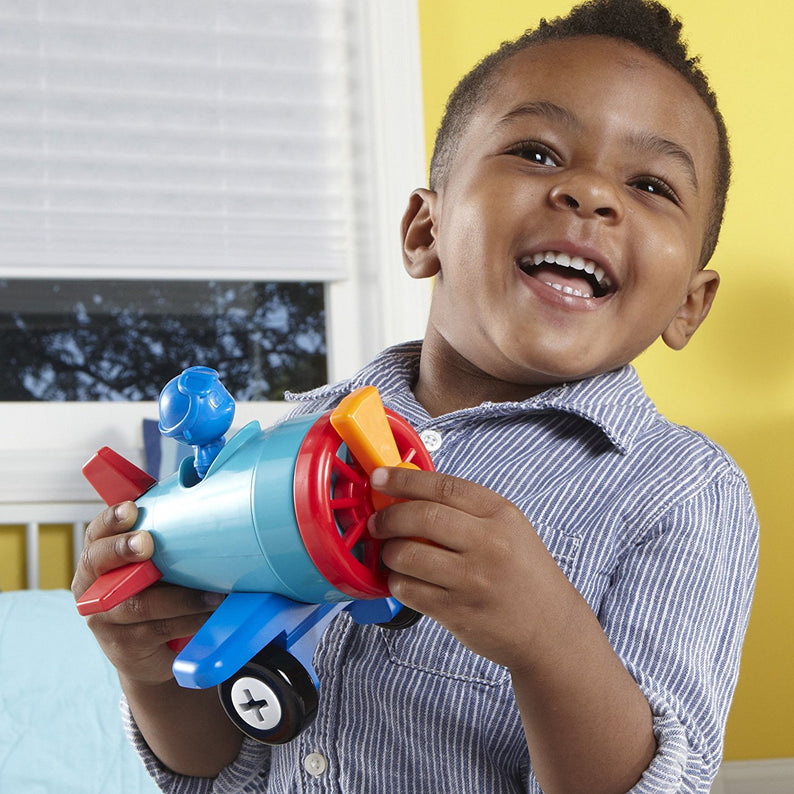 Learning Resources 1-2-3 Build It Car Plane Boat, 3-in-1 Vehicle Construction Toy for Toddlers, Fine Motor Skills and Early Engineering Play, Ages 2+