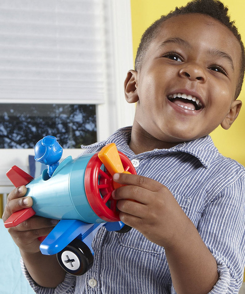 Learning Resources 1-2-3 Build It Car Plane Boat, 3-in-1 Vehicle Construction Toy for Toddlers, Fine Motor Skills and Early Engineering Play, Ages 2+