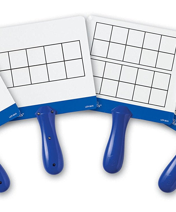 Learning Resources Magnetic Ten Frame Answer Boards, Set of 4 Double-Sided Boards with 100 Magnetic Disks, Early Maths Learning for Ages 5 Plus