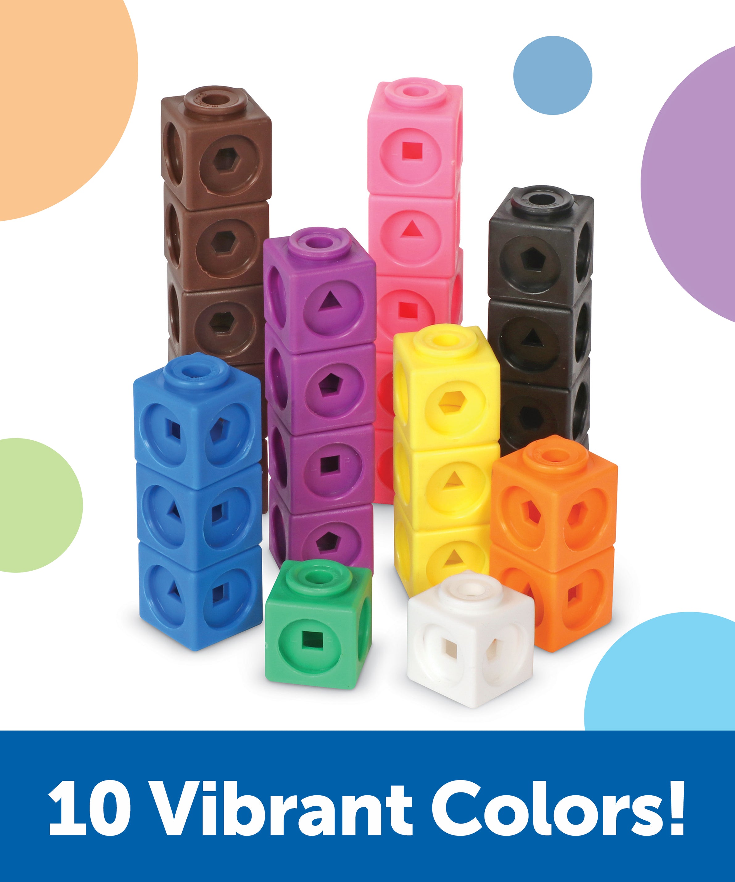 Learning Resources MathLink Cubes Set of 1000, Hands-On Math Practice, Fine Motor Skill Development, 10 Colours, Ideal for Counting, Grouping, Patterning, Ages 5+, Includes Activity Guide