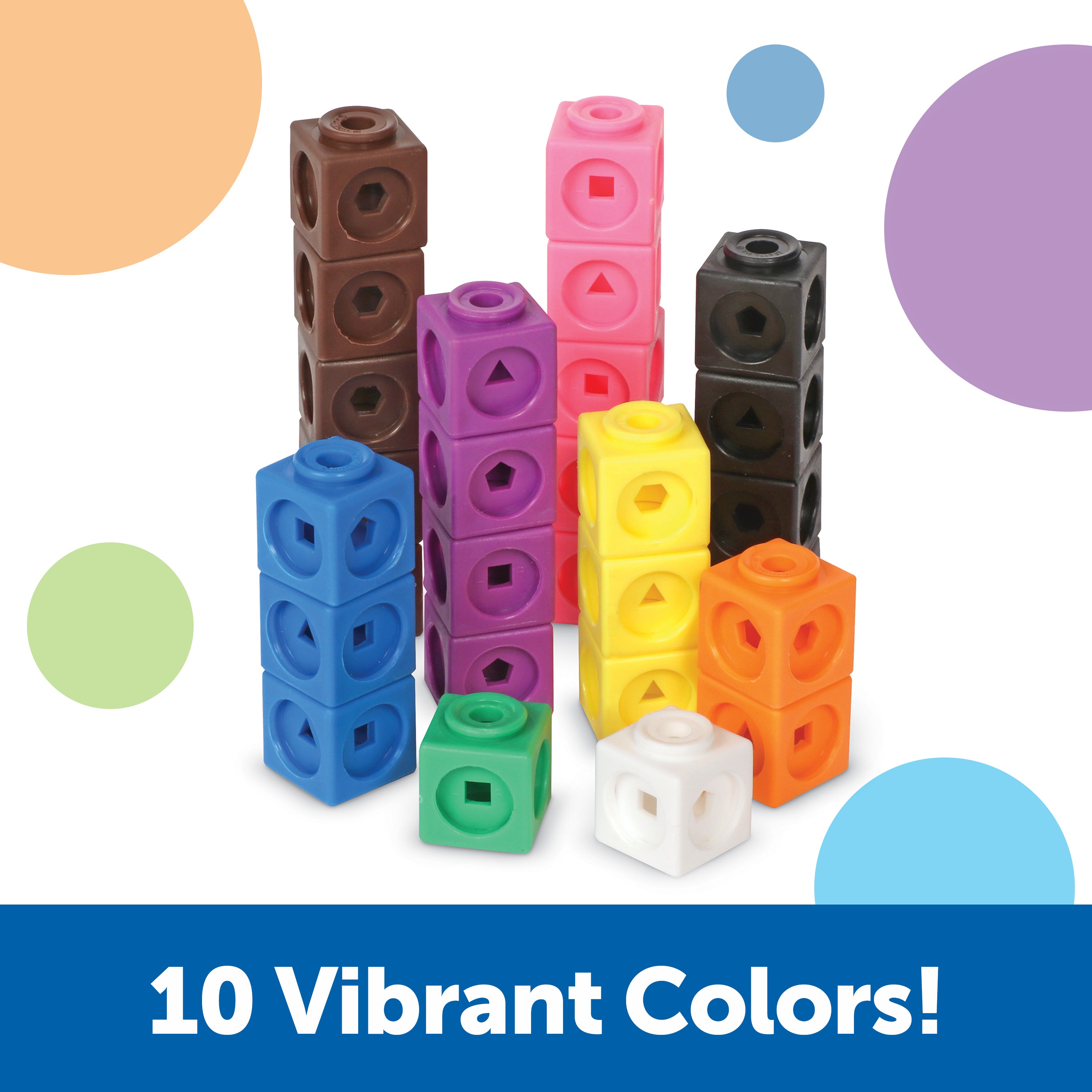 Learning Resources MathLink Cubes Set of 1000, Hands-On Math Practice, Fine Motor Skill Development, 10 Colours, Ideal for Counting, Grouping, Patterning, Ages 5+, Includes Activity Guide