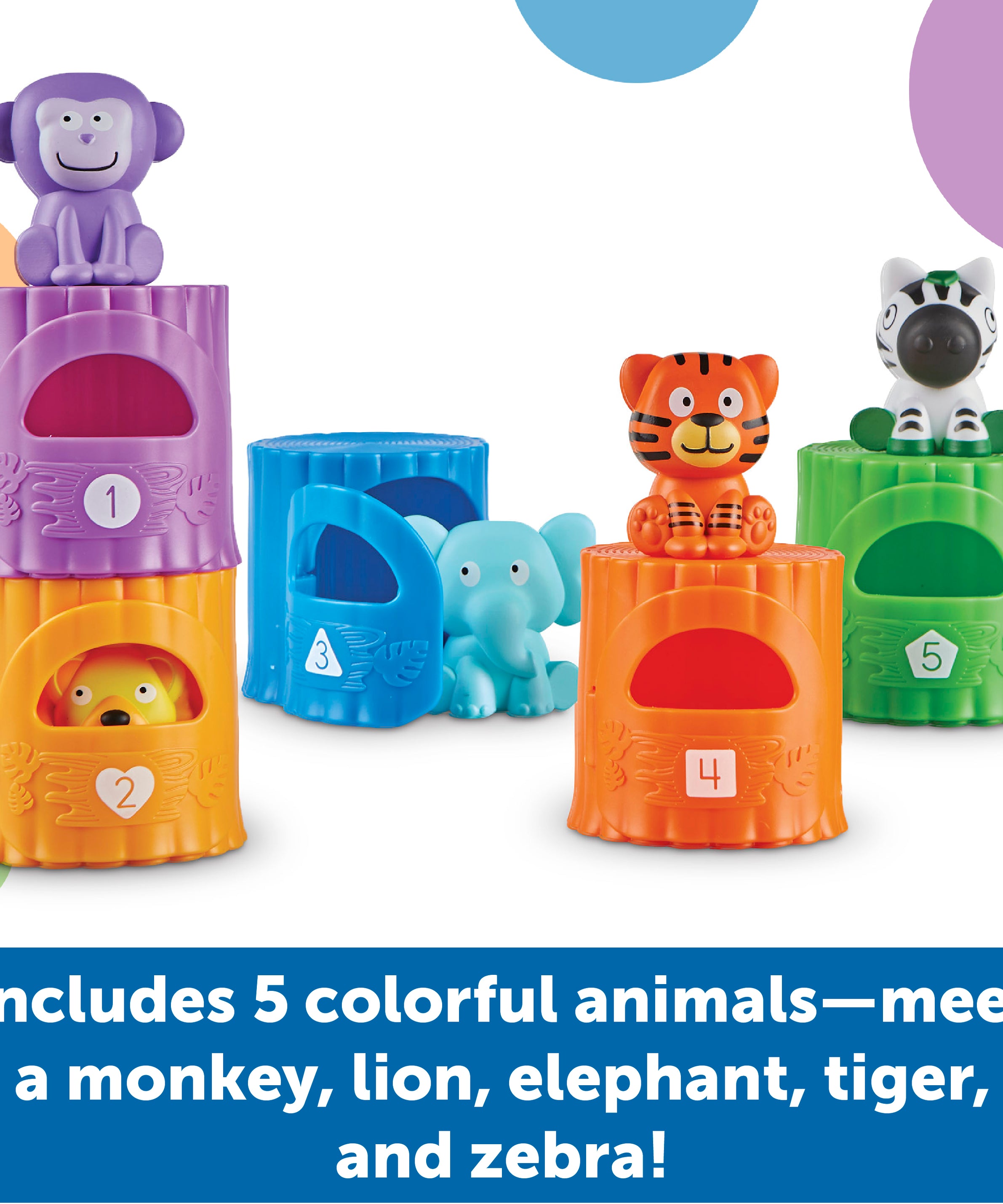 Learning Resources Peekaboo Learning Jungle Playset, Interactive Toddler Toy for Counting, Colours, and Fine Motor Skills