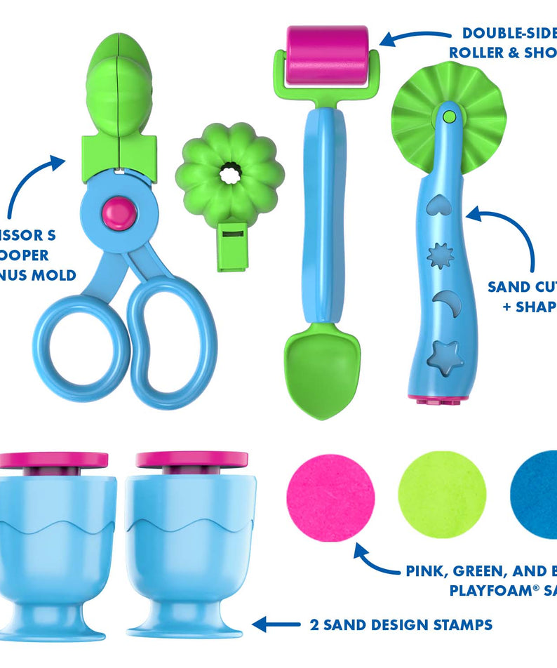 Learning Resources Playfoam Sand Sensory Set, Fine Motor Skill Development and Tactile Play, Never Dries Out, Includes Sensory Bin, Tools, and Playfoam Sand