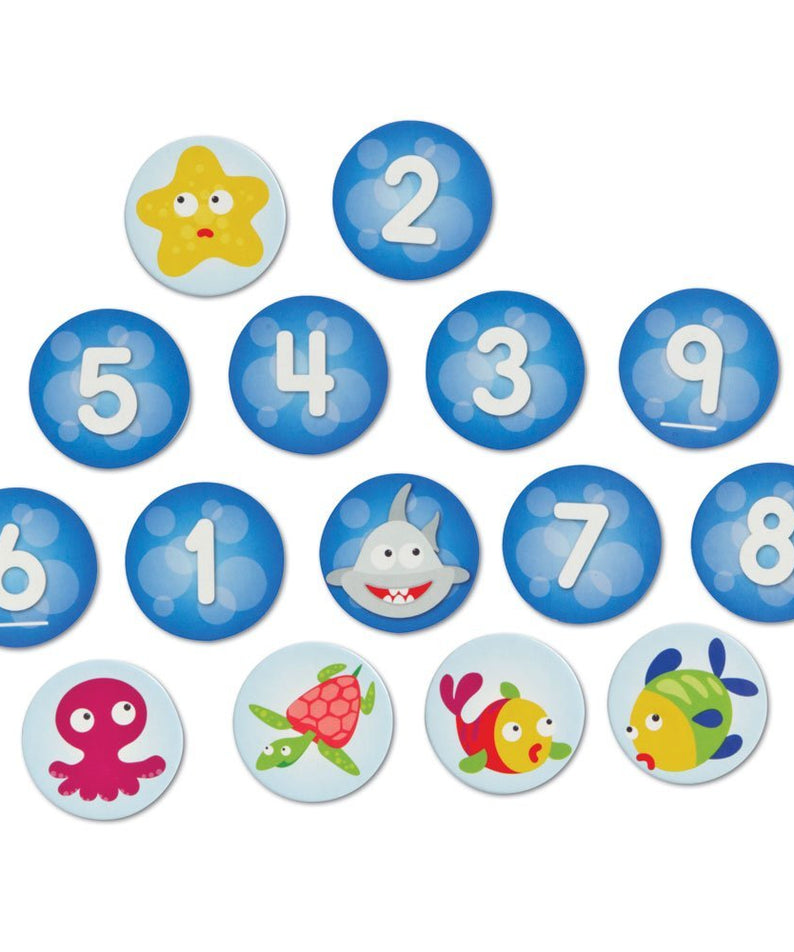 Learning Resources I Sea 10! Math Game, Fun Family Game for Practicing Number Bonds to Ten, Includes 90 Number Cards & 10 Shark Cards, Great Early Math Skills Activity, For Ages 6+, Sea-Themed Container
