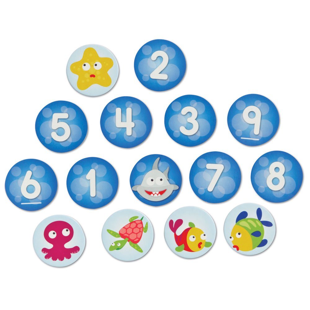 Learning Resources I Sea 10! Math Game, Fun Family Game for Practicing Number Bonds to Ten, Includes 90 Number Cards & 10 Shark Cards, Great Early Math Skills Activity, For Ages 6+, Sea-Themed Container