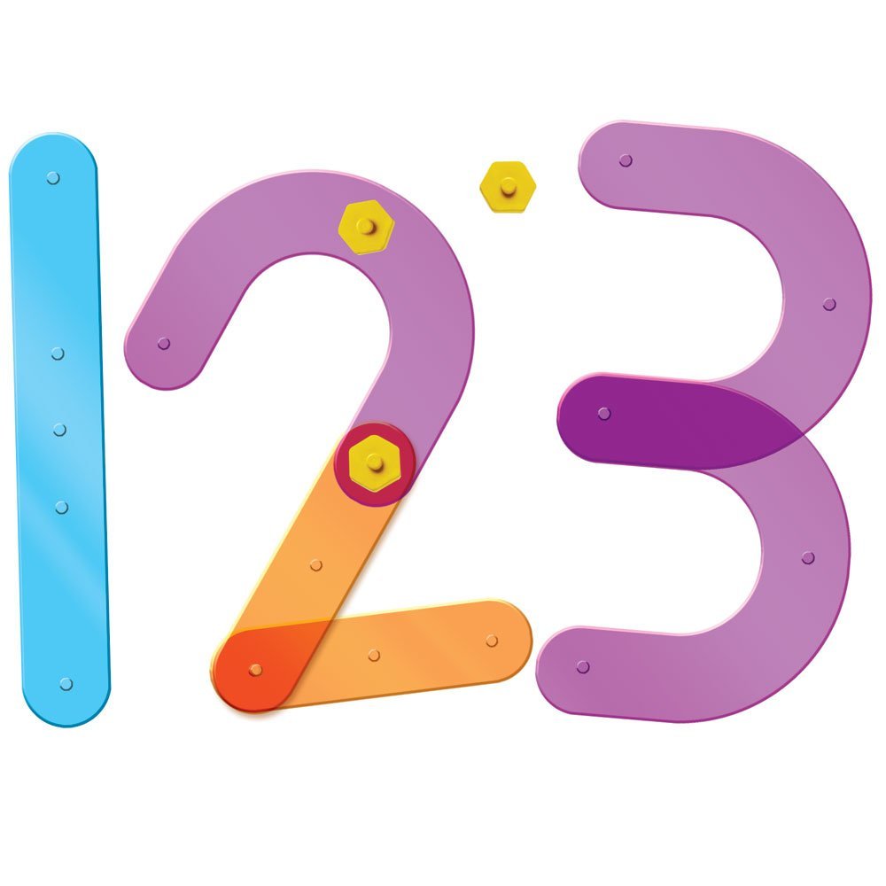 Learning Resources Number Construction Set, Build & Recognize Numbers 0-9, Fine Motor & Numeracy Activity for Kids, Includes Activity Cards & Colour-Coded Pieces, Set of 50, Ages 4+