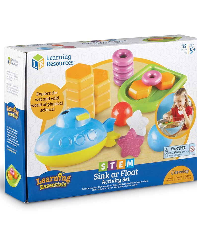 Learning Resources STEM, Sink or Float Activity Set, Hands-On Science Experiment Kit for Kids, Early Physics & Buoyancy Learning, Includes 10 Activity Cards & Multilingual Guide, Ages 5+