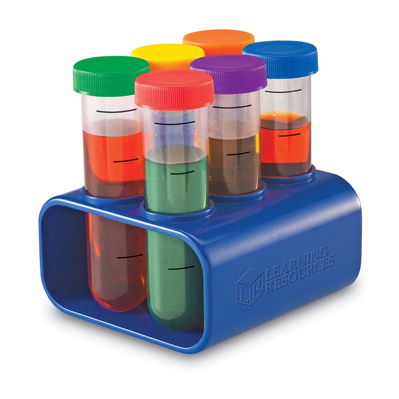 Learning Resources Primary Science Jumbo Test Tubes with Stand, Ideal for Early Science Experiments, Set of 6 with Calibration Marks, Ages 3+