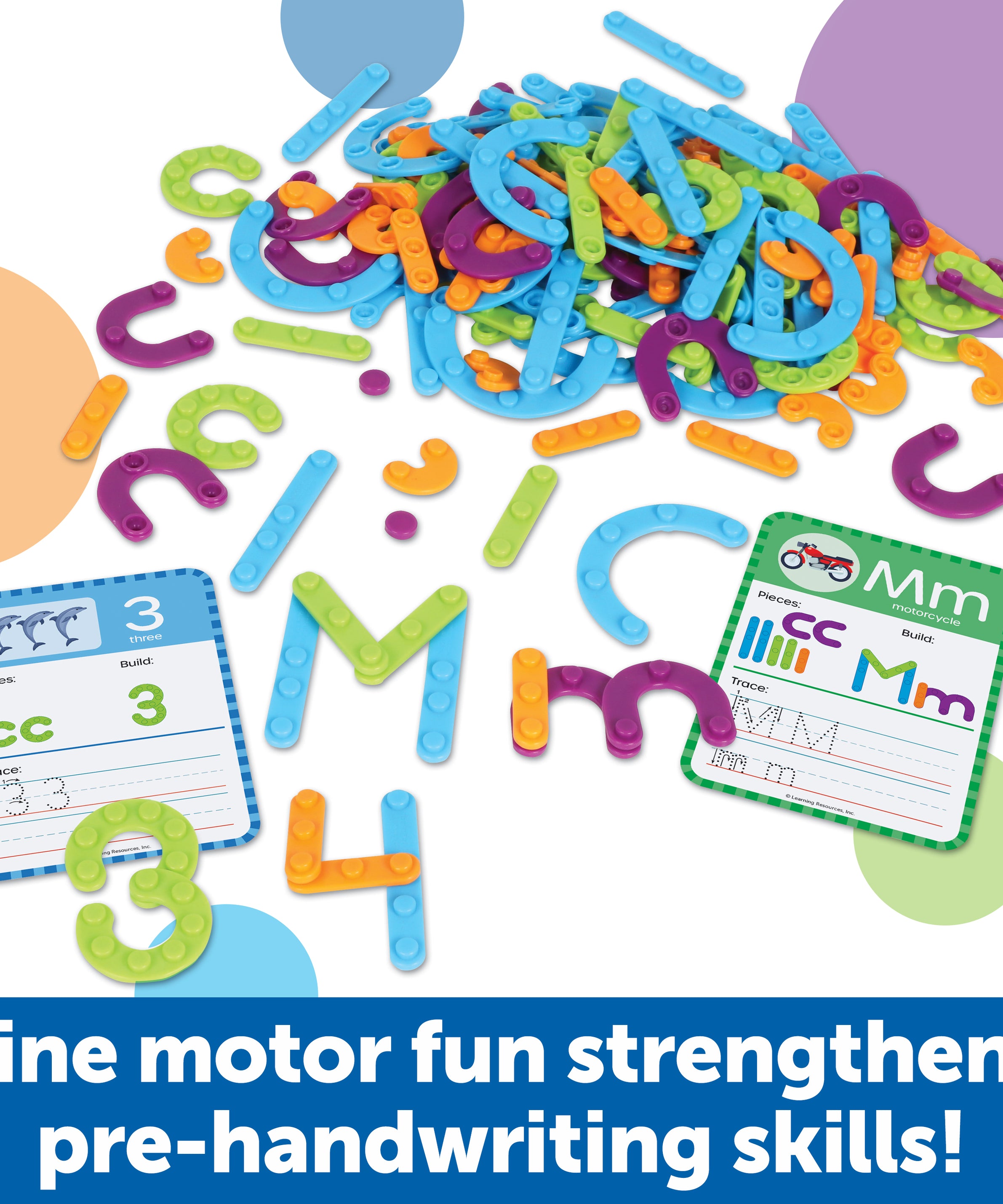 Learning Resources Skill Builders! Letter & Number Maker Classroom Set, 200-Piece Early Literacy & Numeracy Set with Activity Cards & Storage, Hands-On Learning for Kids, Ages 5+