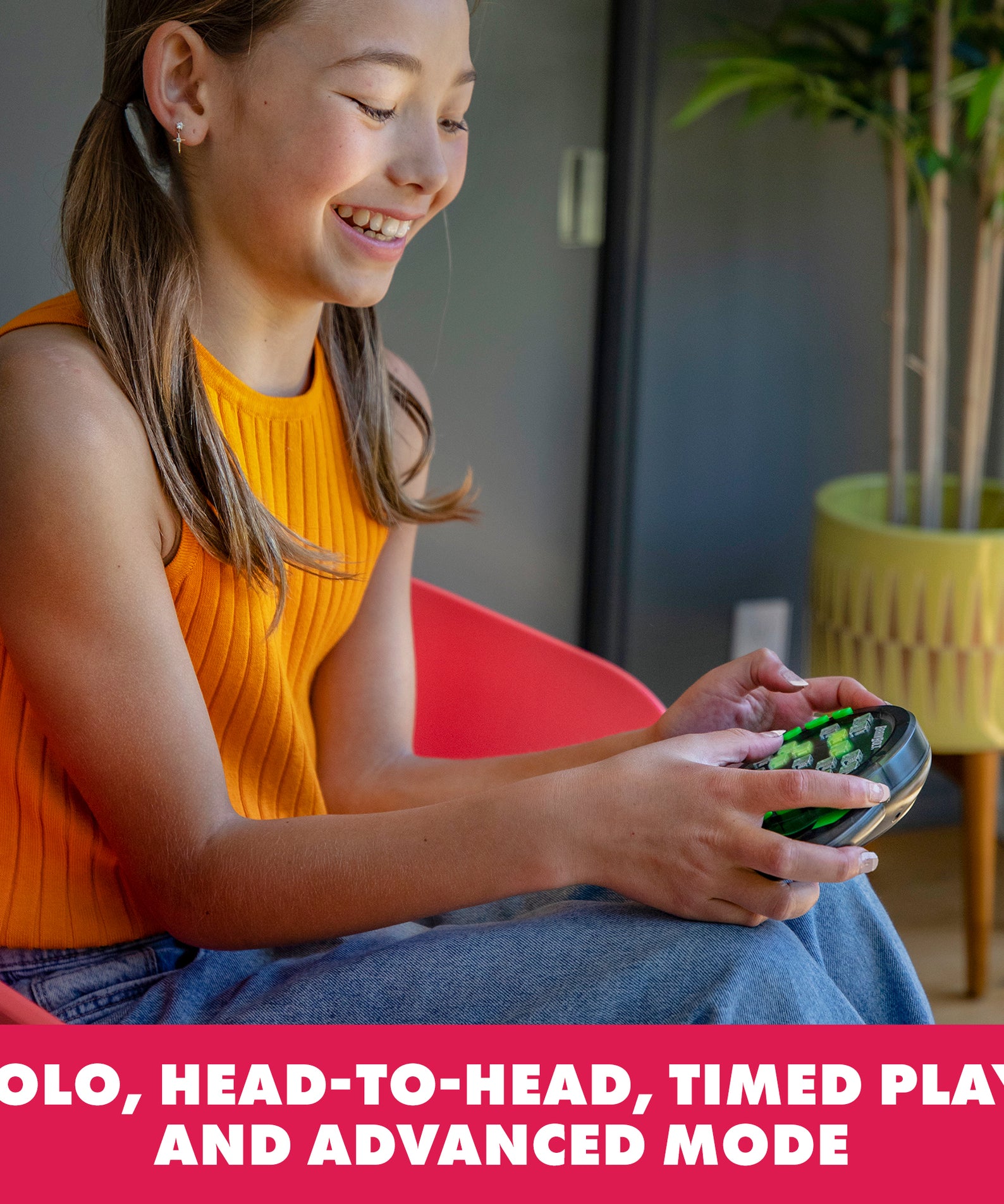 Learning Resources BrainBolt Memory Game, Light-Up Handheld Memory Puzzle for Kids and Adults, Solo or Two-Player Game, Portable Brain Teaser for Travel and Learning, Ages 7+