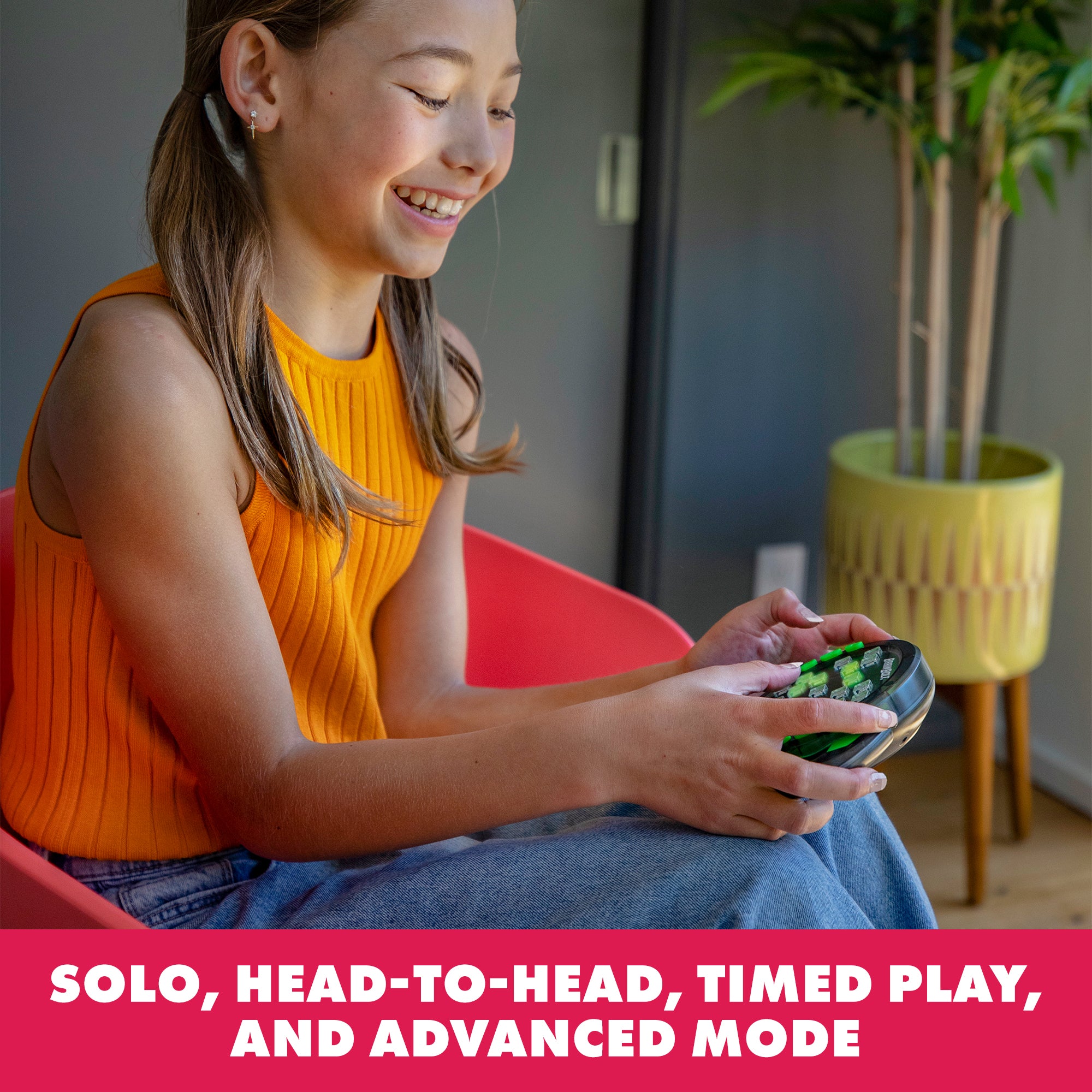 Learning Resources BrainBolt Memory Game, Light-Up Handheld Memory Puzzle for Kids and Adults, Solo or Two-Player Game, Portable Brain Teaser for Travel and Learning, Ages 7+