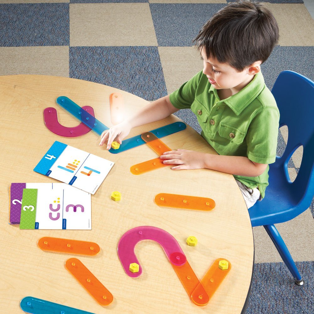 Learning Resources Number Construction Set, Build & Recognize Numbers 0-9, Fine Motor & Numeracy Activity for Kids, Includes Activity Cards & Colour-Coded Pieces, Set of 50, Ages 4+