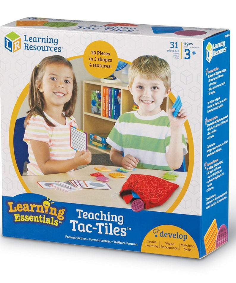 Learning Resources Teaching Tac-Tiles LER 9075, Tactile Learning Set for Early Development, Includes 20 Pieces, 10 Activity Cards, and Feely Bag for Sensory Play