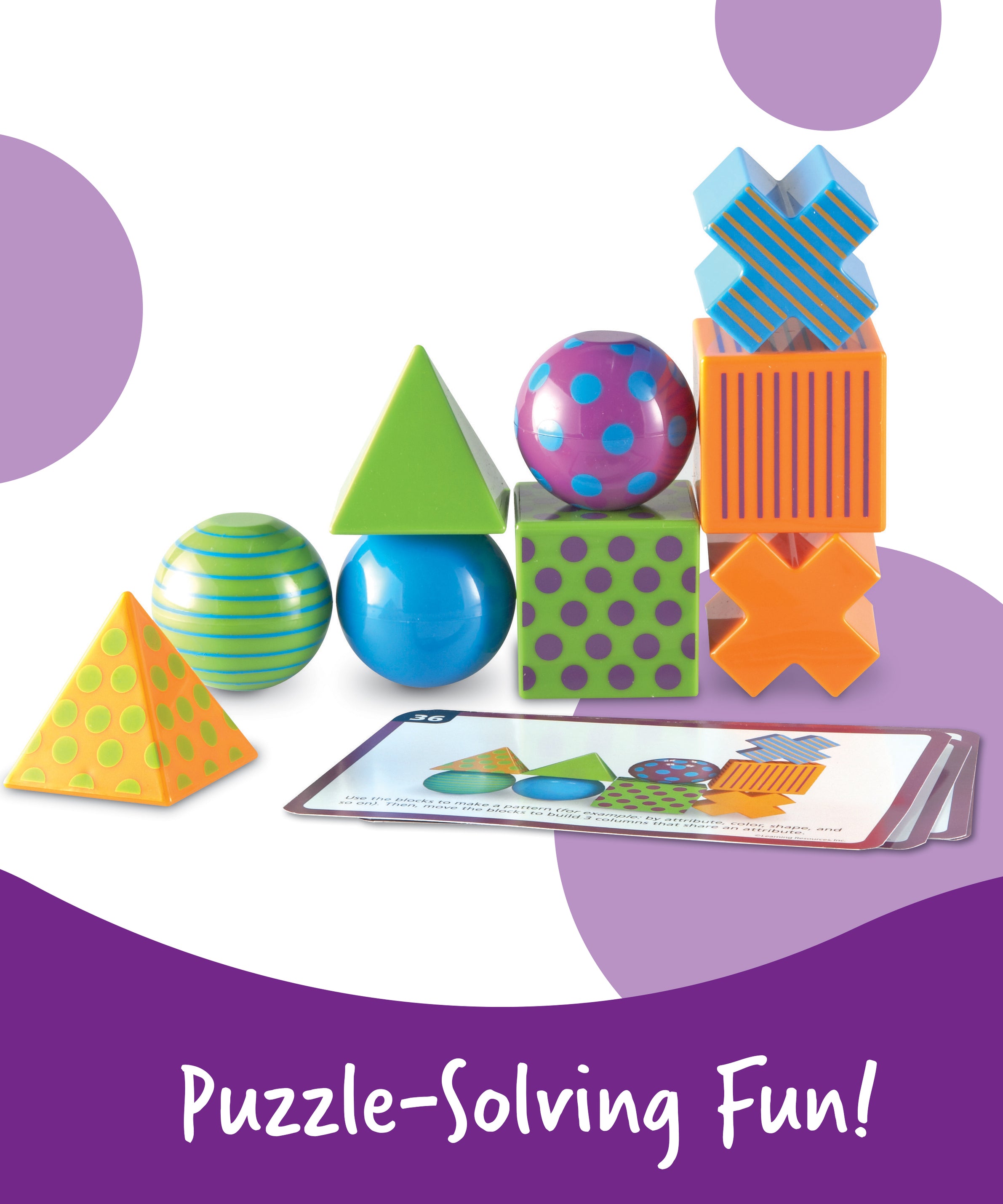 Learning Resources Mental Blox Critical Thinking Game, Pattern and Matching Game for Kids, Develop Memory, Problem Solving, and Recognition Skills, Includes 40 Challenges and 20 Chunky Plastic Pieces, For Ages 5+