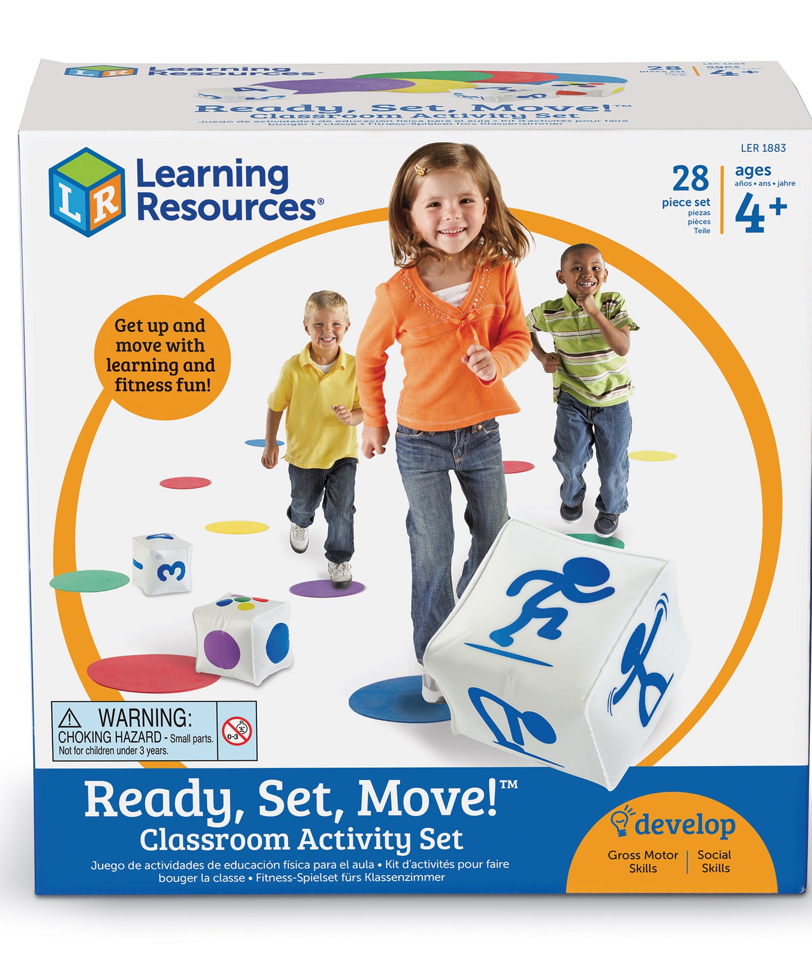 Learning Resources Ready, Set, Move, Classroom Activity Set for Active Learning and Early Skill Development (Ages 4+)
