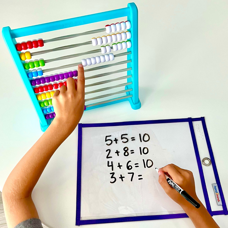 Learning Resources Colour-Changing Abacus, Interactive Math Tool for Kids, Visual Counting, Addition, and Subtraction, Durable Plastic Frame, Includes Activity Guide, Ages 3+