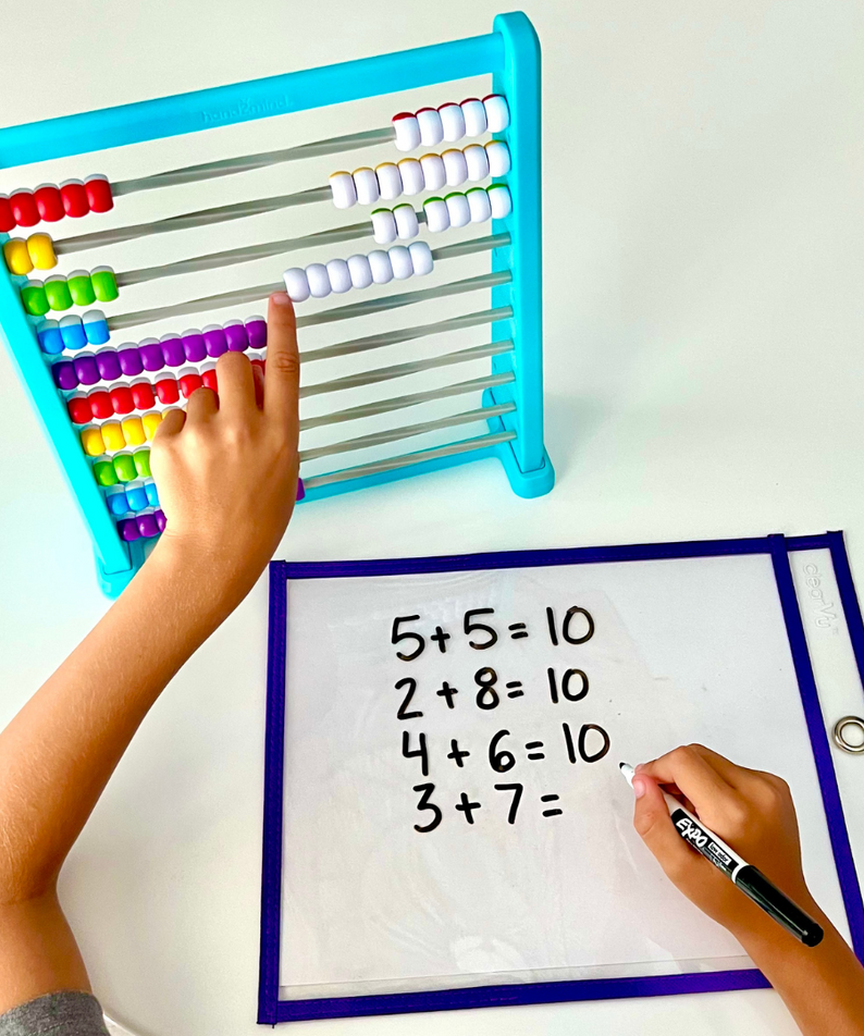 Learning Resources Colour-Changing Abacus, Interactive Math Tool for Kids, Visual Counting, Addition, and Subtraction, Durable Plastic Frame, Includes Activity Guide, Ages 3+