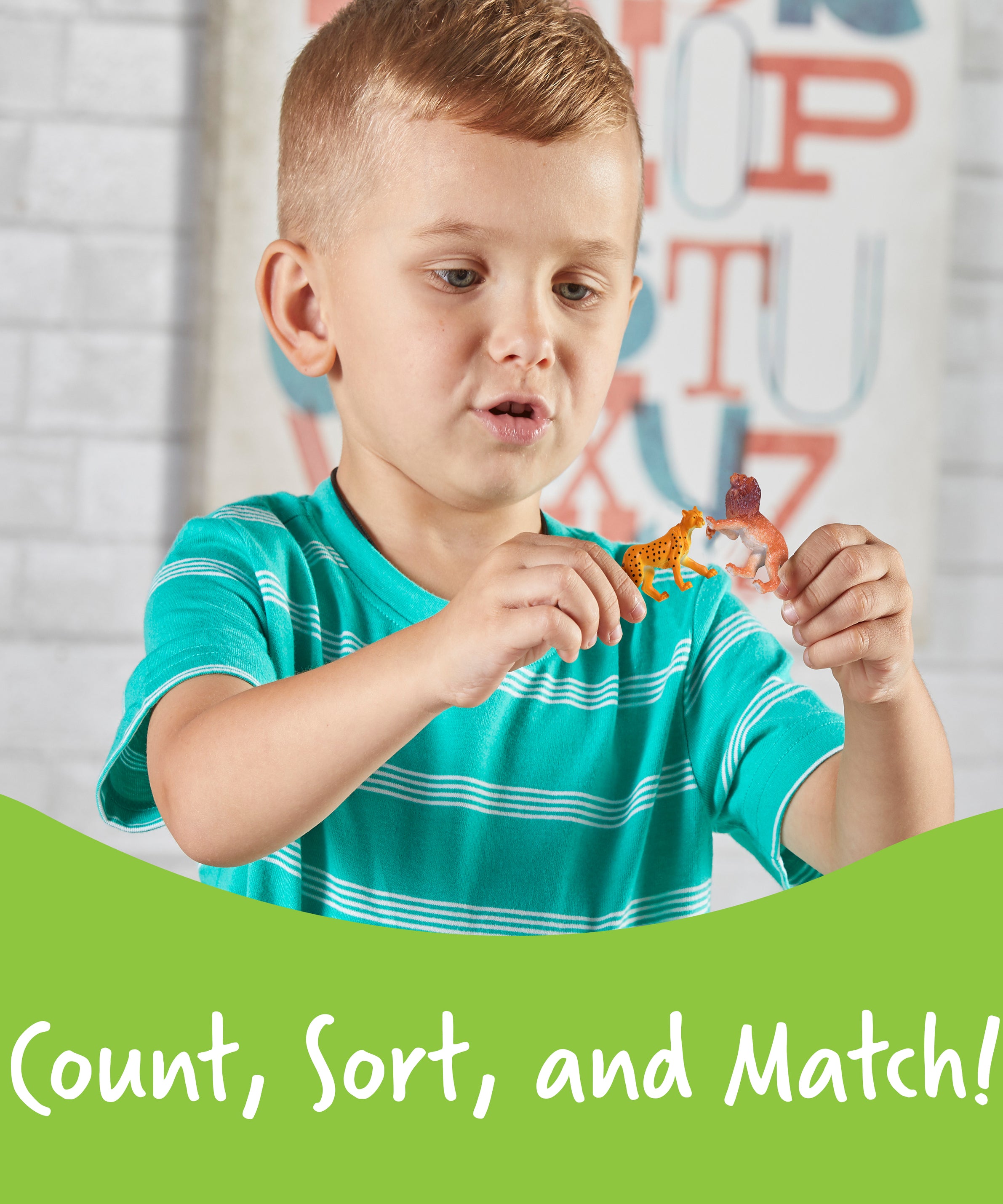 Learning Resources Jungle Animal Counters, Set of 60, Colourful & Realistic Jungle Animal Figures for Counting, Sorting & Imaginative Play, Includes Storage Bucket & Animal Fun Facts, Ages 3+