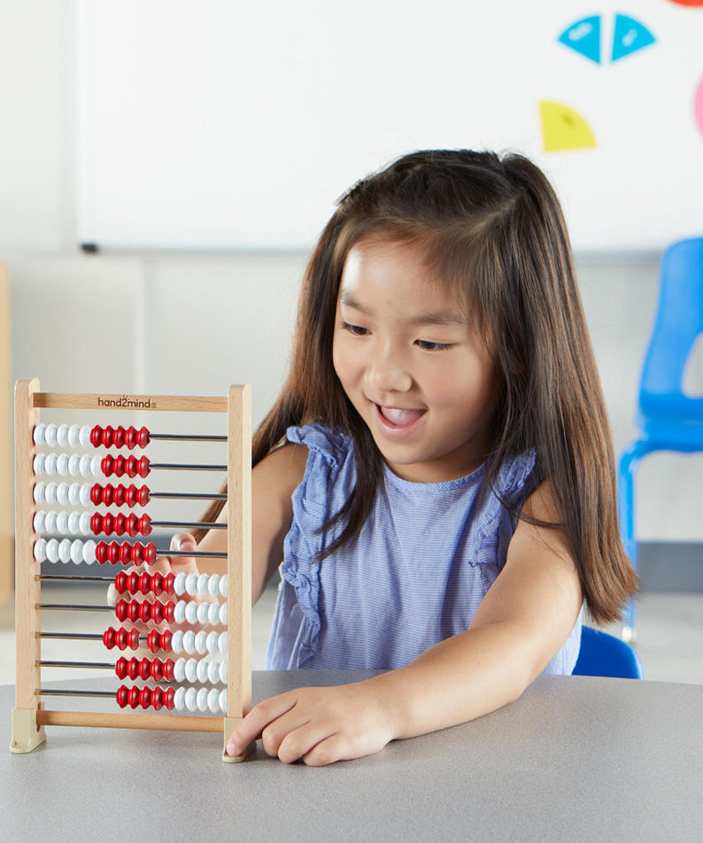 Learning Resources Mini 100-Bead Rekenrek Abacus, Wooden Counting Maths Manipulatives for Kids, Learn Number Sense, Counting, Addition, and Subtraction, Ages 3+, Set of 1