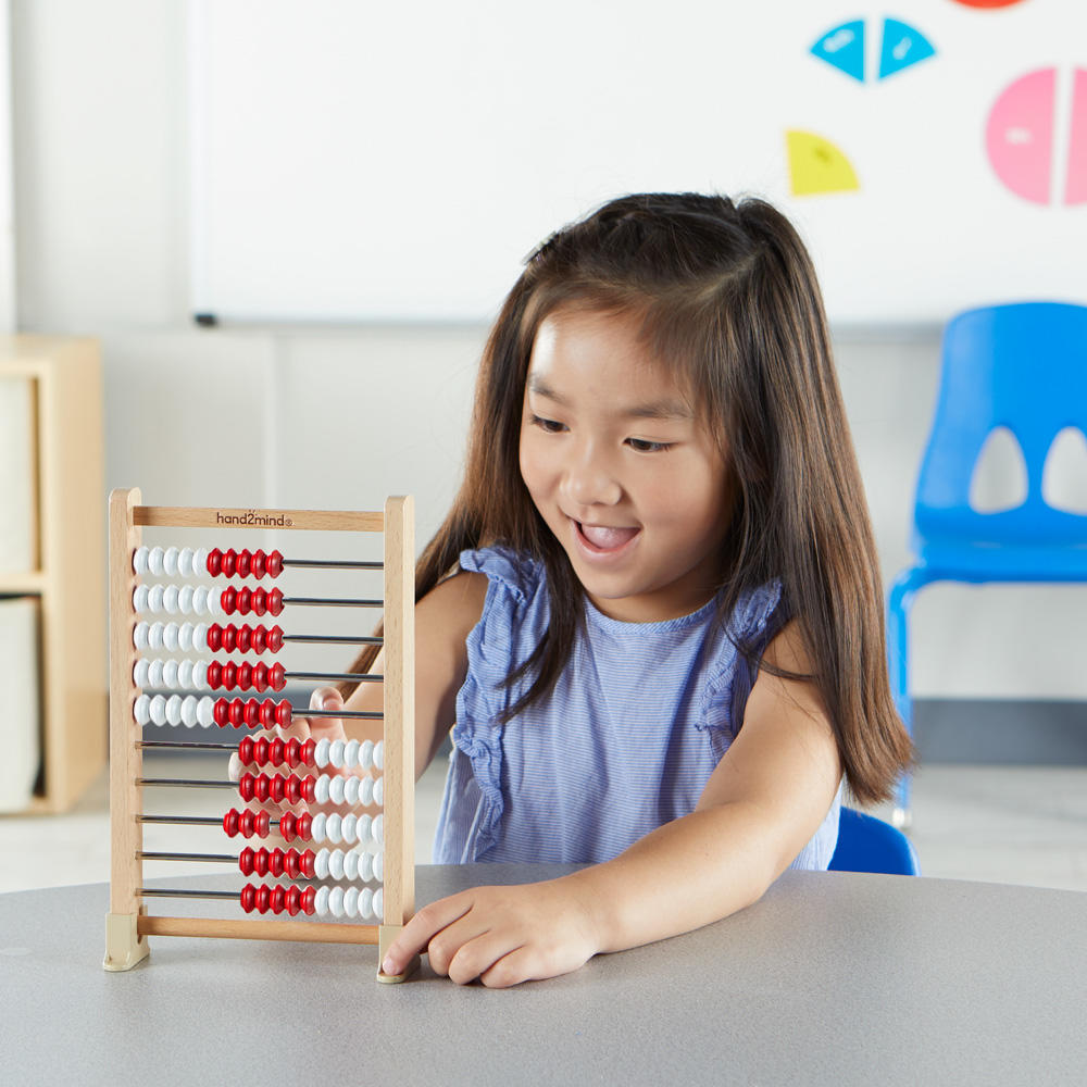 Learning Resources Mini 100-Bead Rekenrek Abacus, Wooden Counting Maths Manipulatives for Kids, Learn Number Sense, Counting, Addition, and Subtraction, Ages 3+, Set of 1