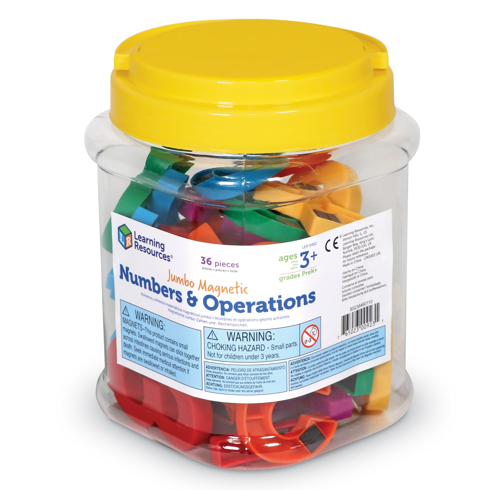 Learning Resources Jumbo Magnetic Numbers & Operations, 36-Piece Set for Early Maths Skills, Large, Easy-to-Handle Number & Symbol Magnets, Ideal for Whiteboards & Fridges, Ages 3+