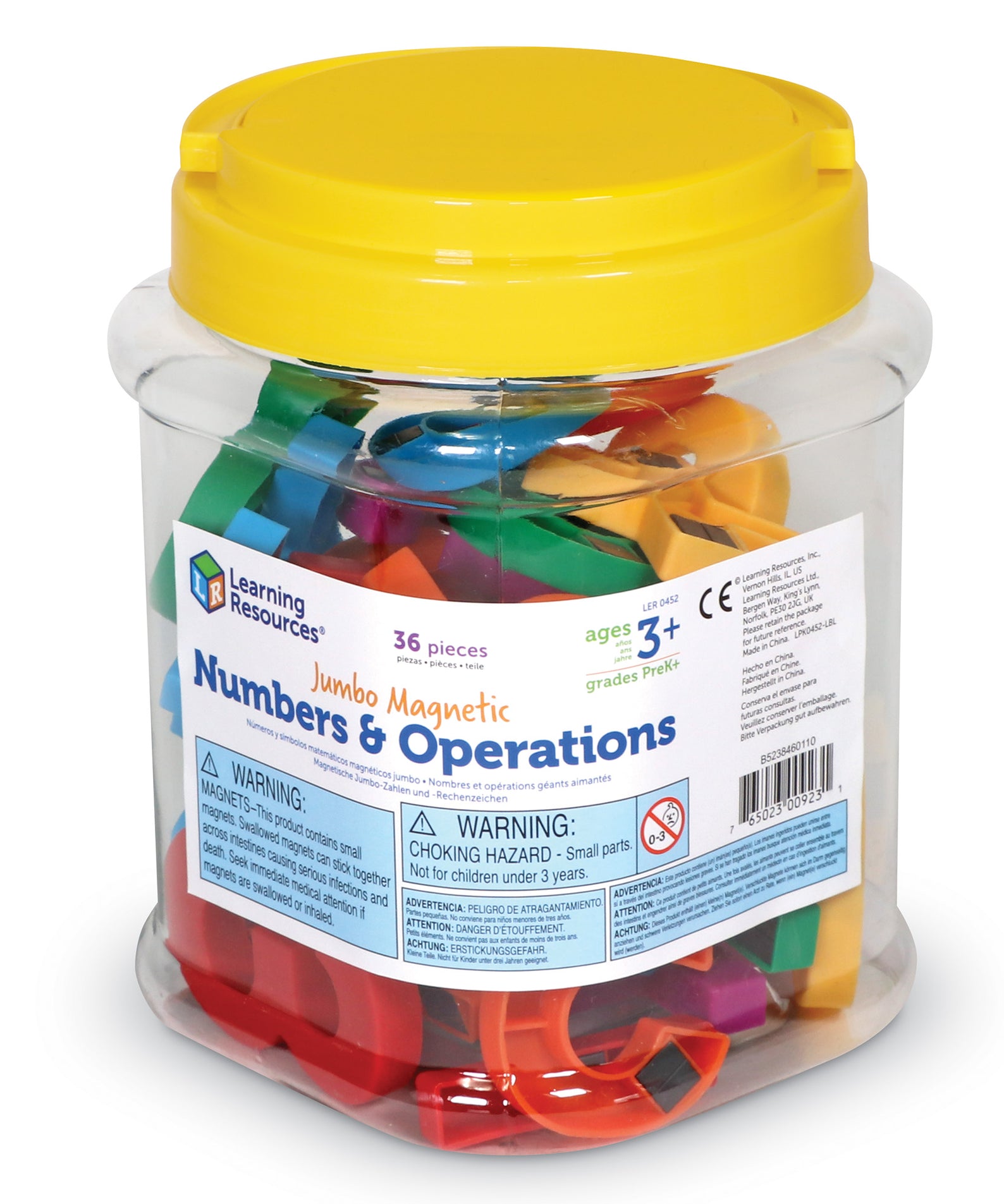 Learning Resources Jumbo Magnetic Numbers & Operations, 36-Piece Set for Early Maths Skills, Large, Easy-to-Handle Number & Symbol Magnets, Ideal for Whiteboards & Fridges, Ages 3+