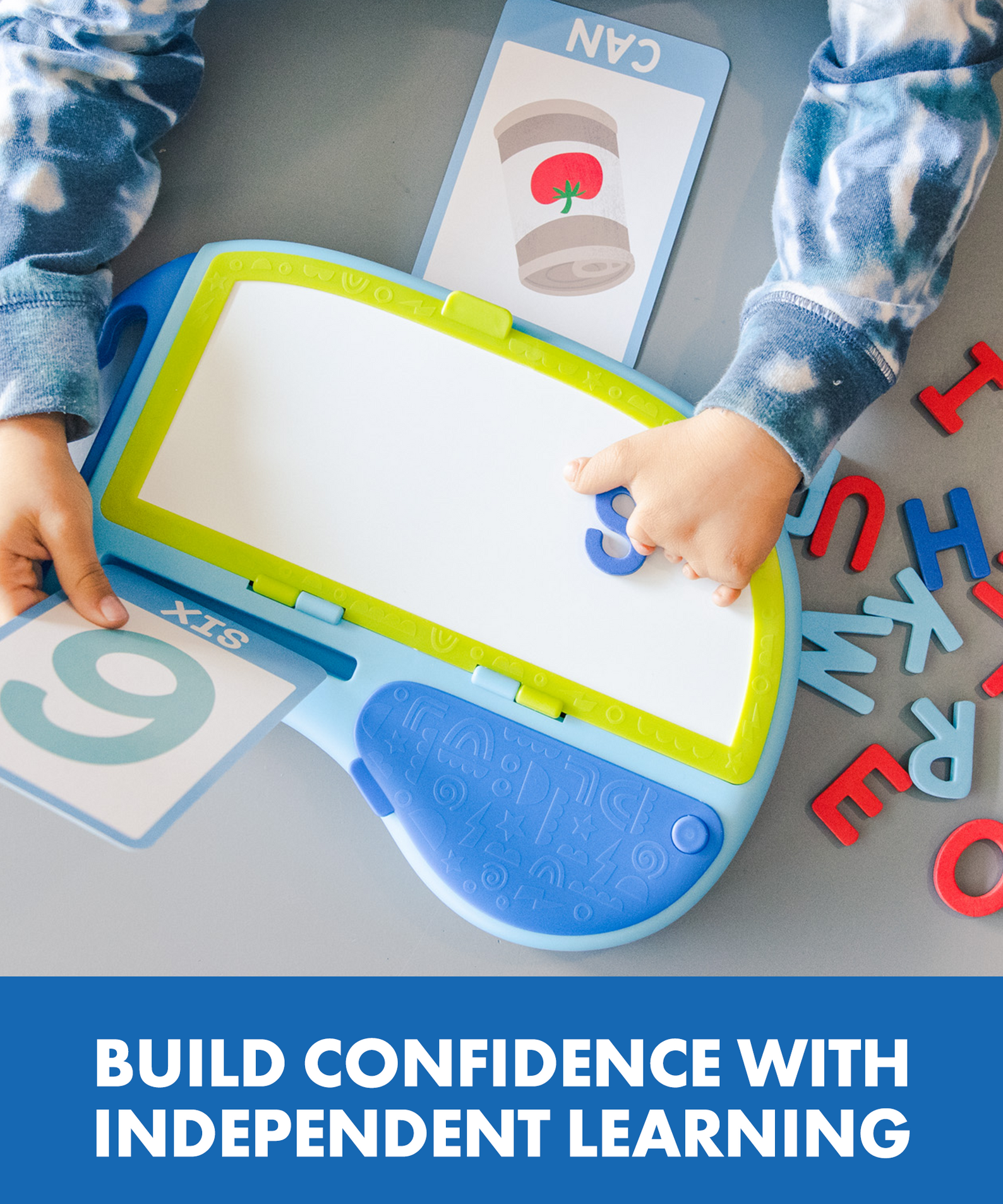 Learning Resources AlphaMagnets Go! Spelling, Portable Magnetic Spelling Board with Letters and Cards, Early Literacy Toy for Ages 4+