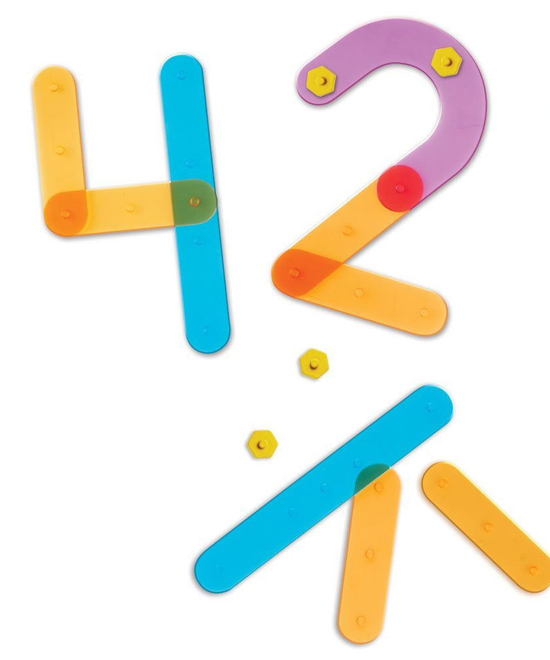 Learning Resources Number Construction Set, Build & Recognize Numbers 0-9, Fine Motor & Numeracy Activity for Kids, Includes Activity Cards & Colour-Coded Pieces, Set of 50, Ages 4+
