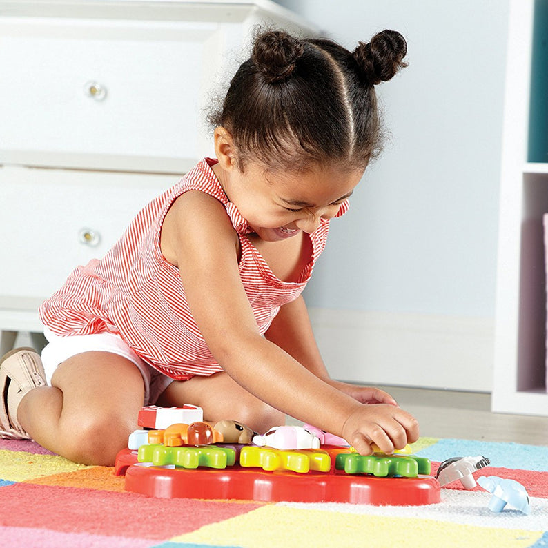 Learning Resources Barnyard Friends Build and Spin, Toddler Gear Toy with Farm Animal Pieces, Cause and Effect STEM Toy for Ages 2+