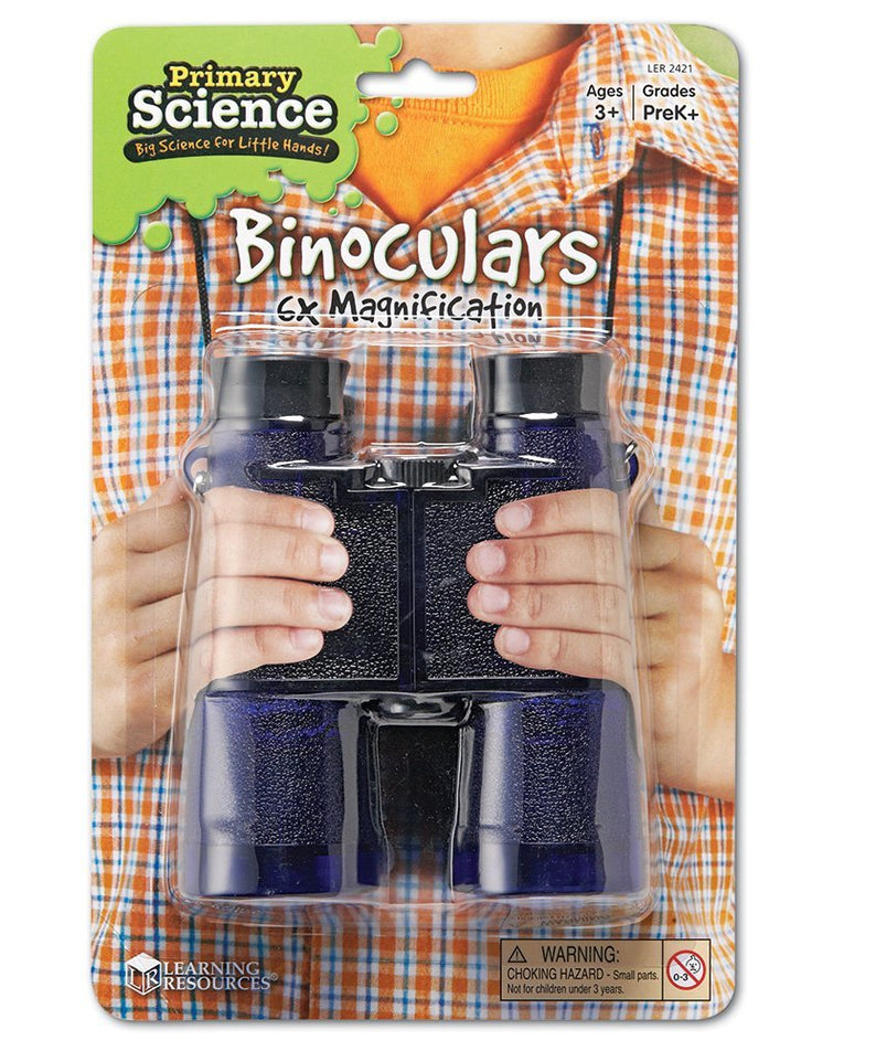 Learning Resources Primary Science Binoculars, 6x Magnification, Durable Child-Friendly Design with Neck Strap, Ideal for Early Exploration, Ages 3+