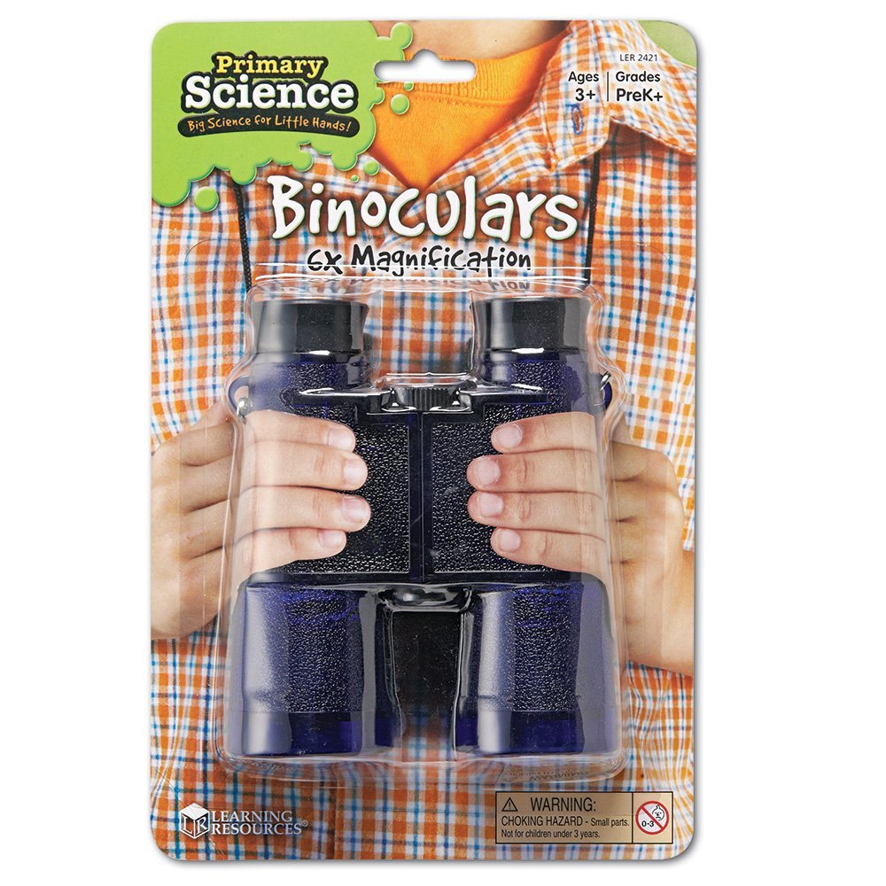 Learning Resources Primary Science Binoculars, 6x Magnification, Durable Child-Friendly Design with Neck Strap, Ideal for Early Exploration, Ages 3+