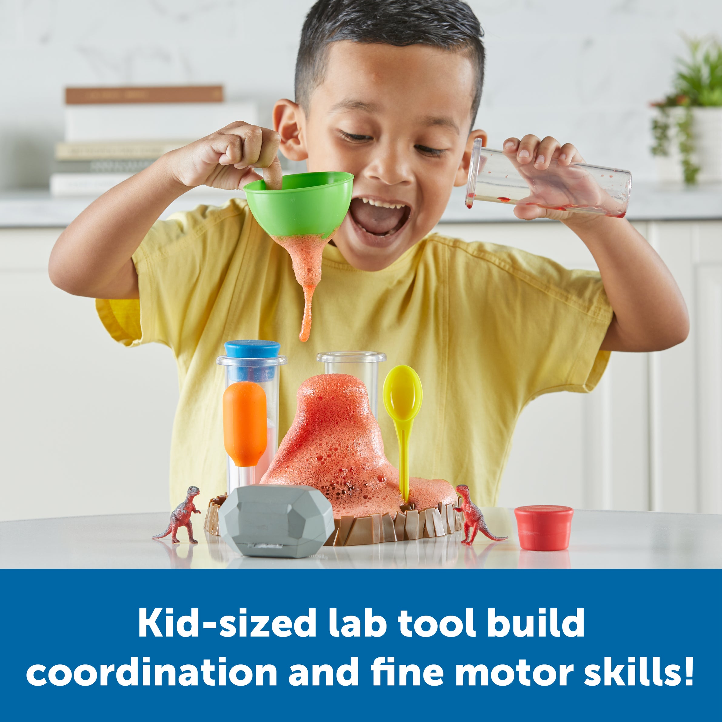 Learning Resources Fizzy Volcano Preschool Science Lab Set Ages 4+, Fizzy Foamy Reactions Chemistry Experiments for Kids, STEM Toys for Kids, 13 Pieces