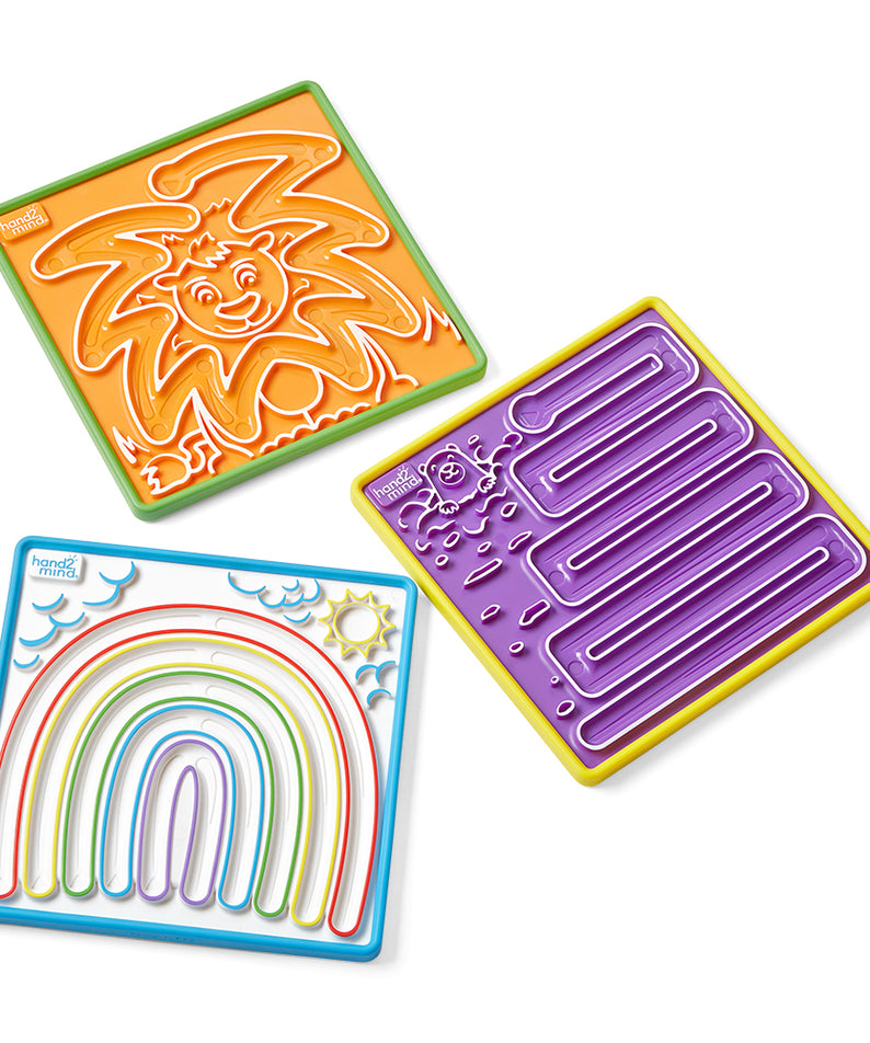 Learning Resources Mindful Maze Set for Kids, Hands-On Breathing Boards for Mindfulness and Emotional Regulation, Set of 3 Double-Sided Tactile Boards, Social Emotional Learning Tools for Ages 3+