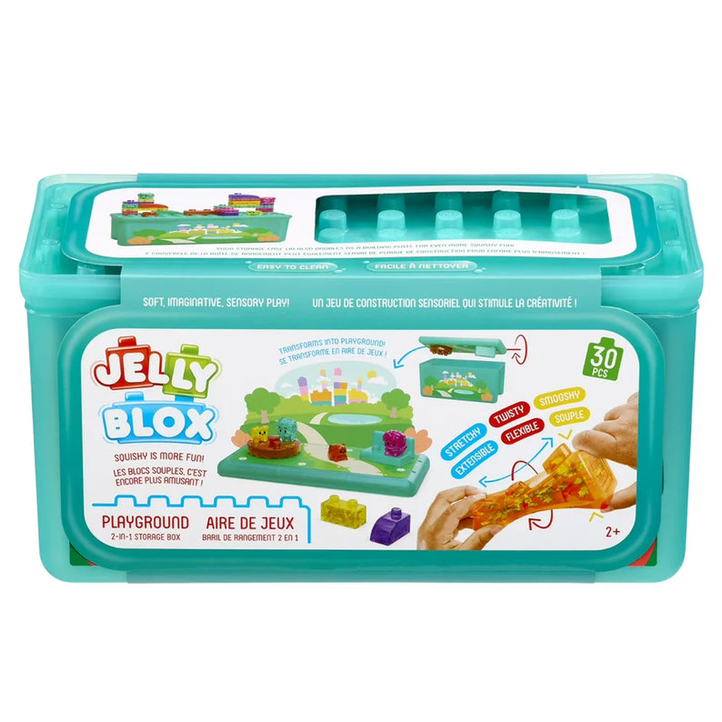 Goliath Jelly Blox Playground Store & Play Case, 30 Piece Toddler & Preschool Building Blocks, Ouch-Free Tactile & Sensory Play Fidget Toy, Stackable, Squishable & Stretchable Blocks for Children 2+