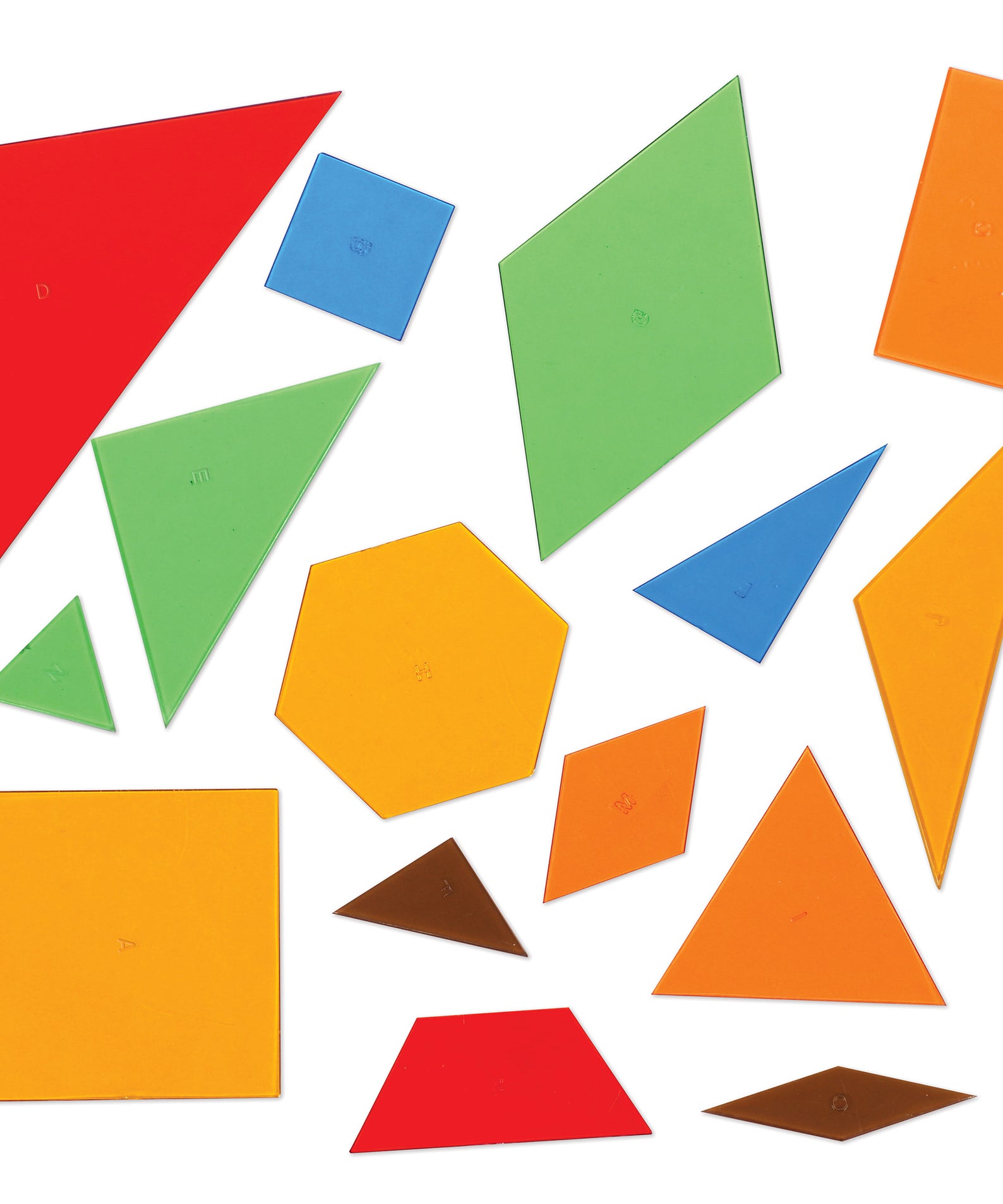 Learning Resources Educational Power Polygon Set, 450 Translucent 2-D Shapes for Geometry Learning and Classroom Activities