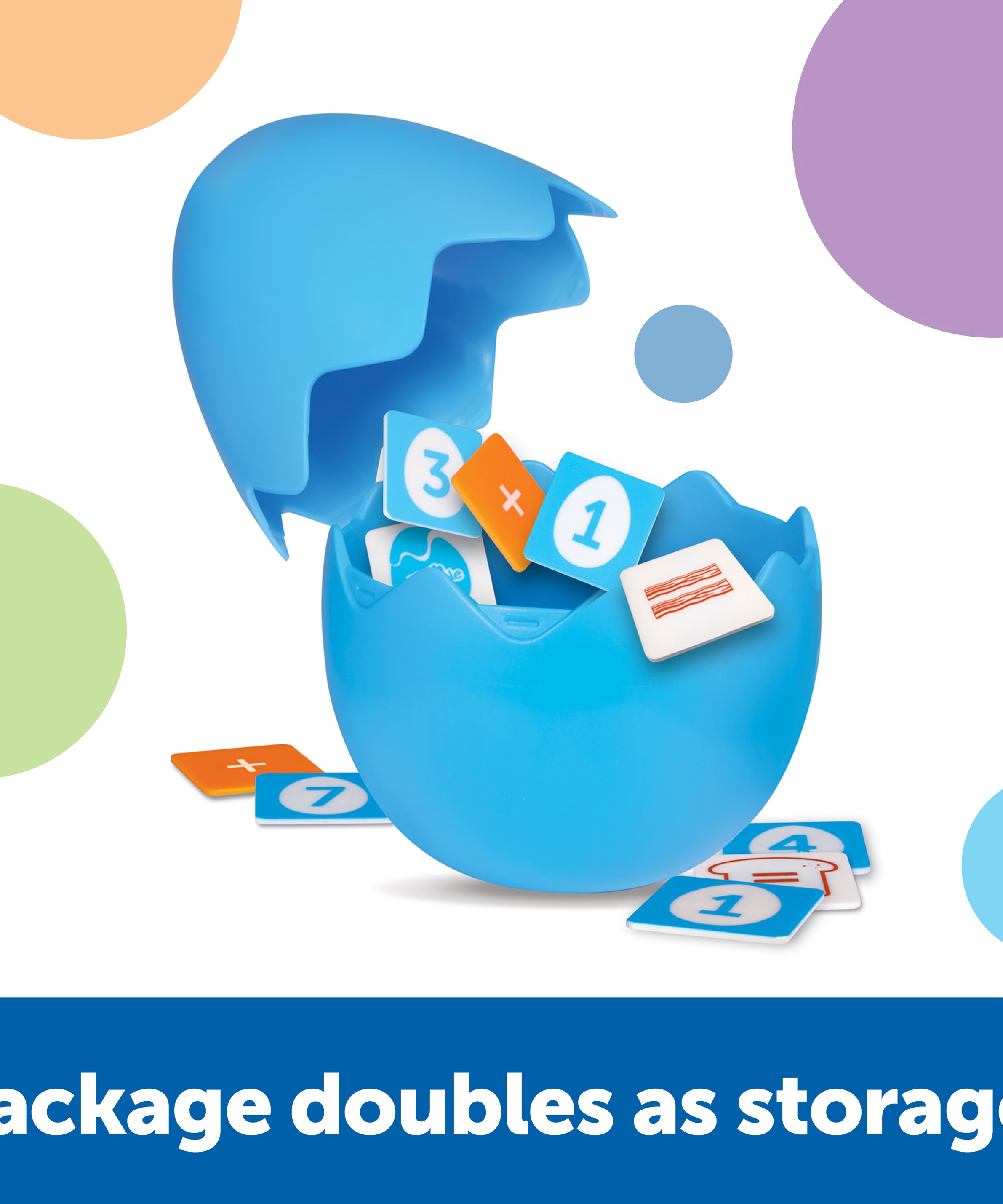 Learning Resources Math Scramble, Addition and Subtraction Game for Kids, 87 Piece Maths Game in Storage Egg, Ages 5+