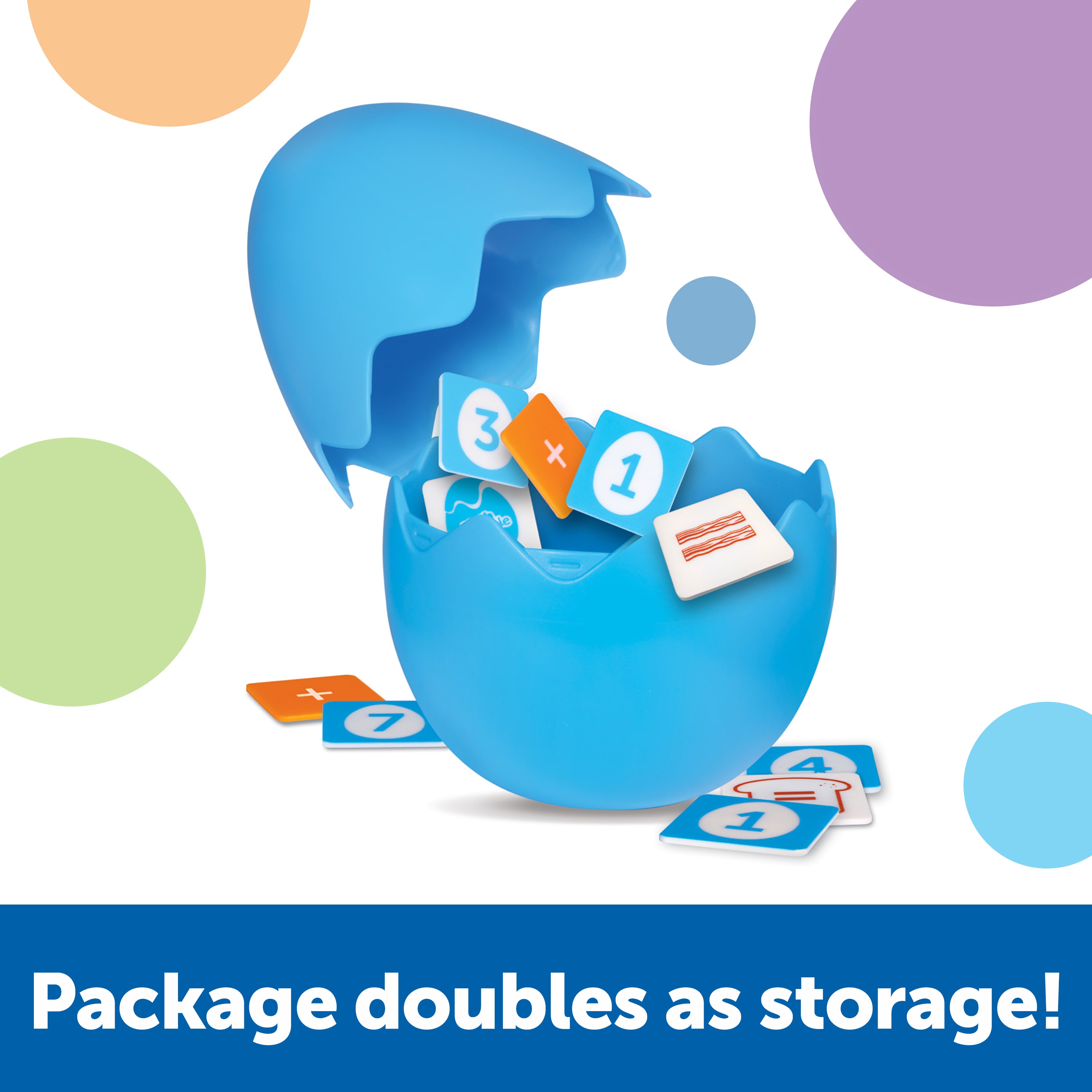 Learning Resources Math Scramble, Addition and Subtraction Game for Kids, 87 Piece Maths Game in Storage Egg, Ages 5+