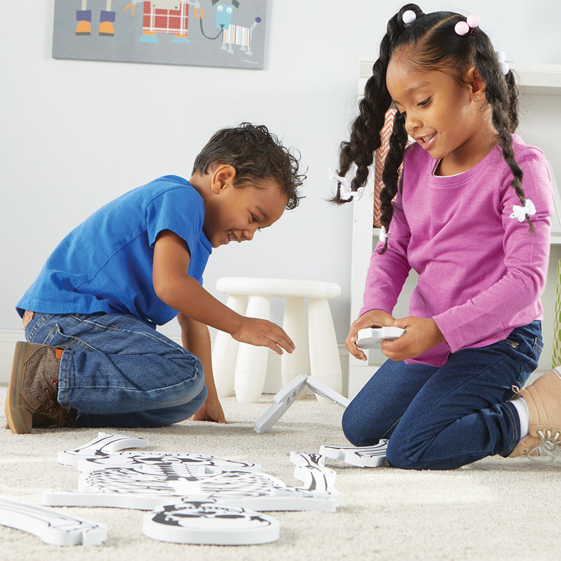 Learning Resources Skeleton Foam Floor Puzzle, 122cm Tall Human Body Learning Toy for Kids, 15 Soft Foam Pieces with Bone Names on Reverse, Educational Anatomy Puzzle for Early Learners