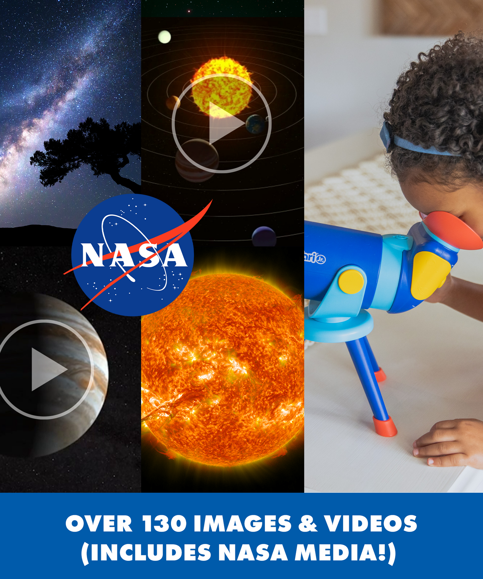 Learning Resources GeoSafari Jr. Talking Space Explorer, Preschool Toy Telescope with 120 Images, 13 Videos, and Fun Space Facts, Ideal for Kids Aged 4+