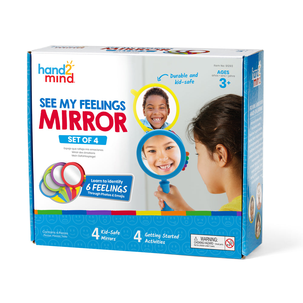 Learning Resources See My Feelings Mirror Set of 4 Emotional Recognition Tool for Kids Ages 3 Plus