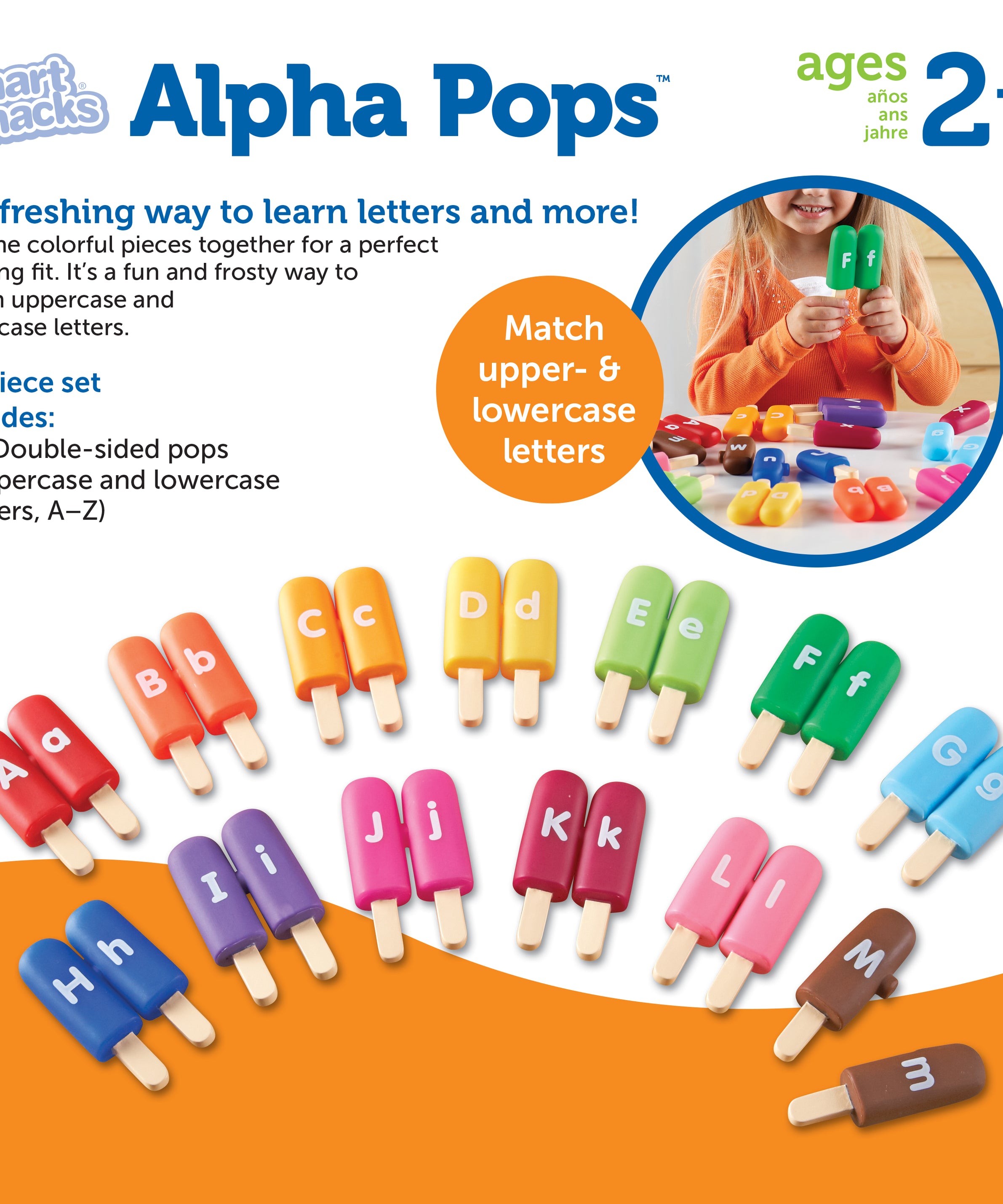 Learning Resources Smart Snacks Alpha Pops, Letter Recognition and Fine Motor Skill Development Toy, Ages 2+