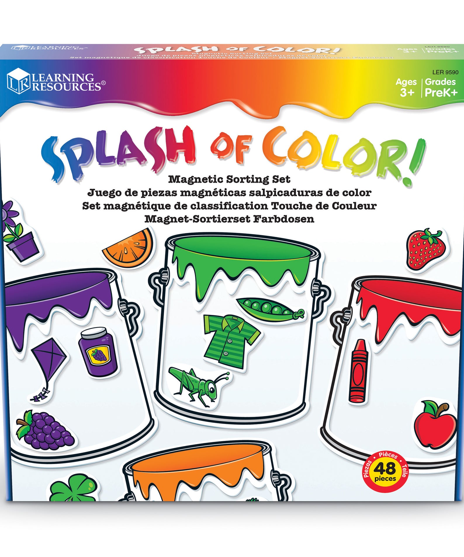 Learning Resources Magnetic Paint Can Colour Sorting Set, Develop Early Maths, Colour Recognition, and Sorting Skills, Includes 8 Paint Pot Frames and 40 Magnetic Sorting Pieces