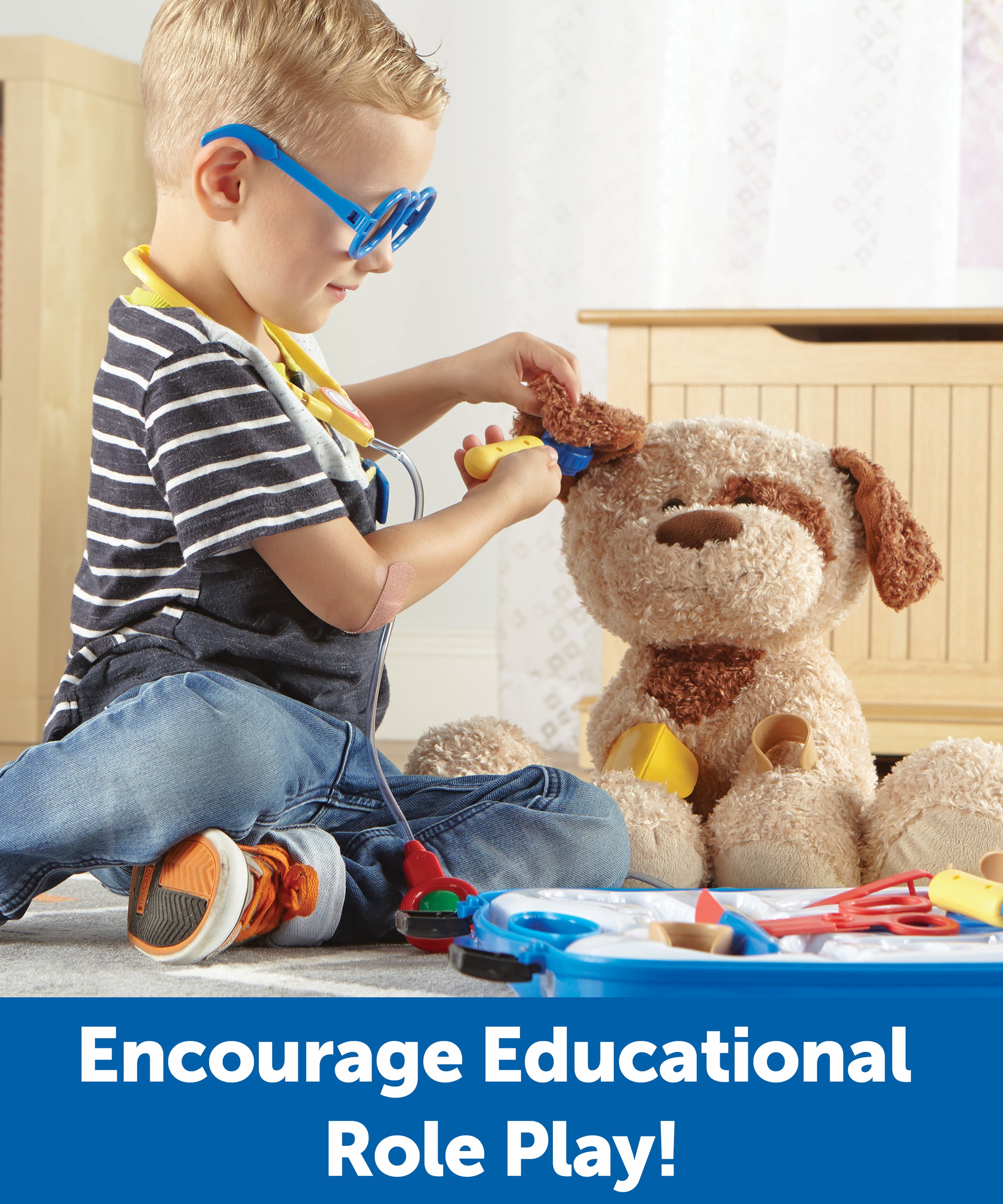 Learning Resources Pretend & Play Doctor Set, 19-Piece Kids Medical Kit with Stethoscope & Pager Sounds, Role Play Toy for Imaginative Play & Language Development, Ages 3+