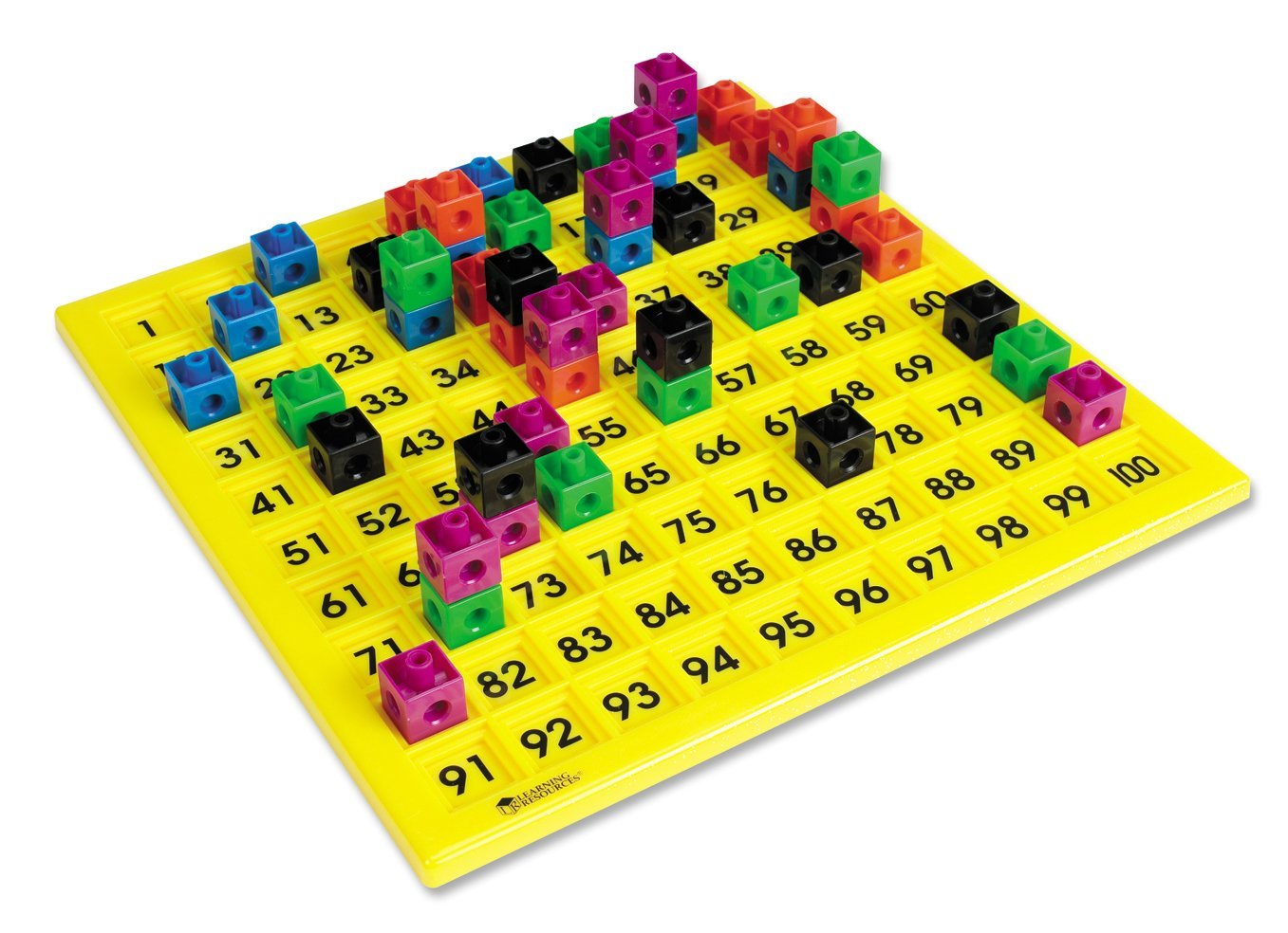 Learning Resources Hundred Number Board, Plastic, Versatile Math Resource for Number Recognition, Patterning, and Graphing Activities, Includes 100 Tiles and Activity Guide, Ages 5+