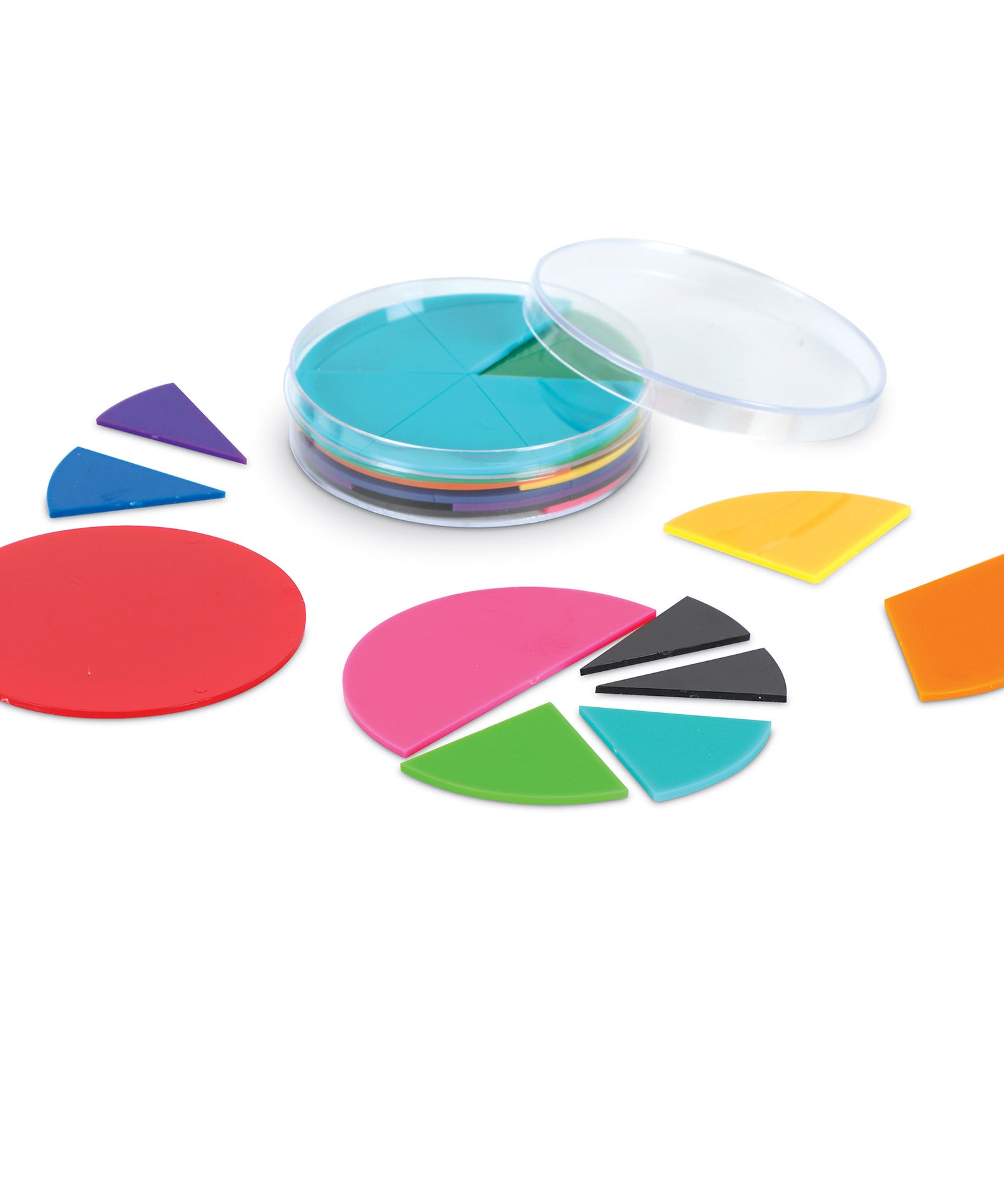 Learning Resources Rainbow Fraction Circles, Hands-On Exploration of Fractions, Ideal for Adding, Subtracting and Comparing Fractions, Includes Work Tray and Activity Guide, For Ages 6+